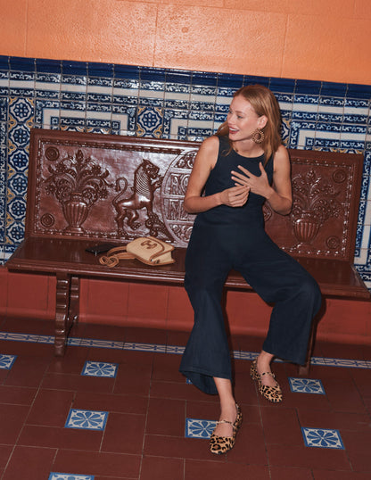 Carla Linen Jumpsuit-Black-5