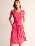 Amelie Jersey Dress-Sangria Sunset, Geo Terrace