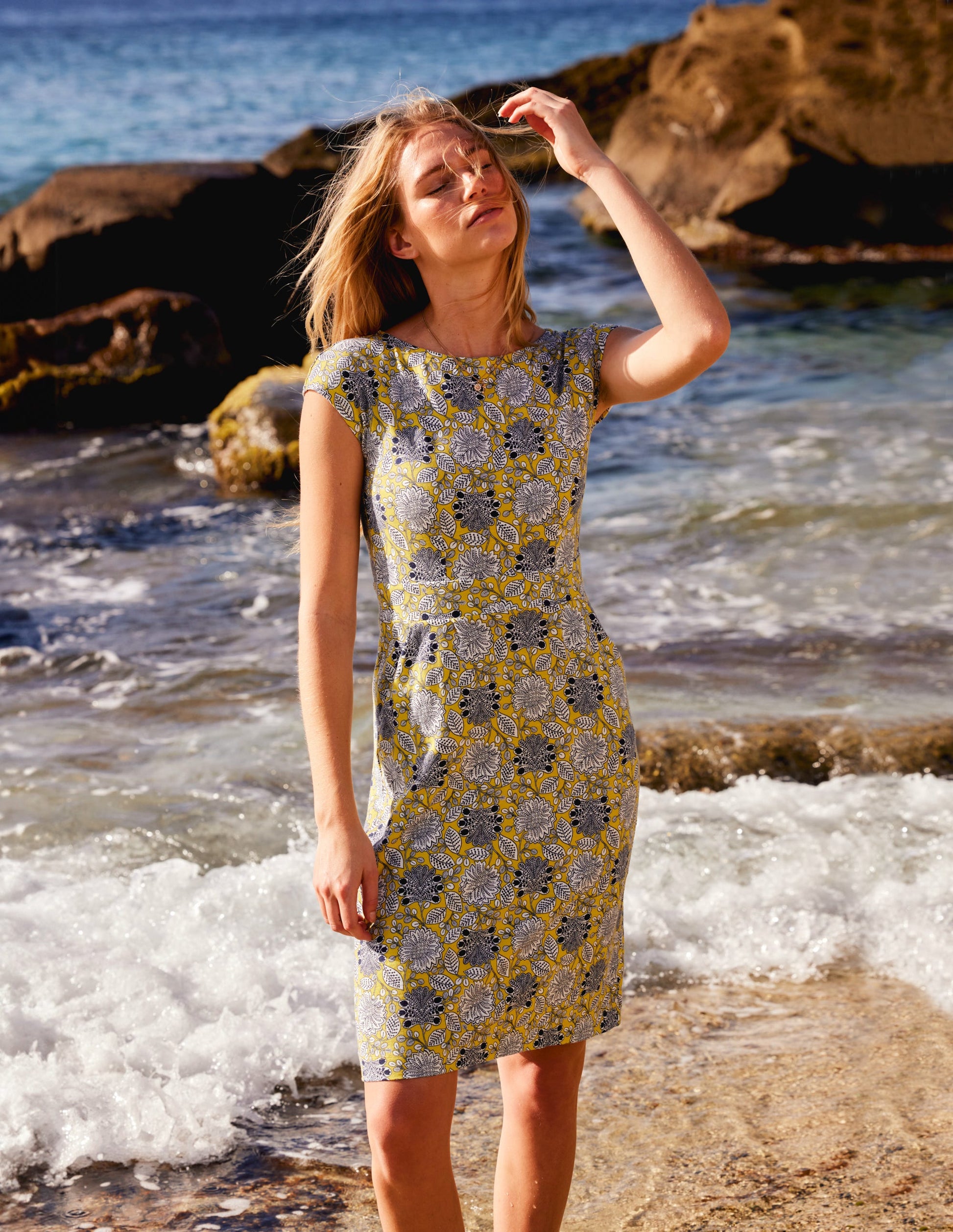 Florrie Jersey Dress-Passion Fruit, Gardenia Swirl-5