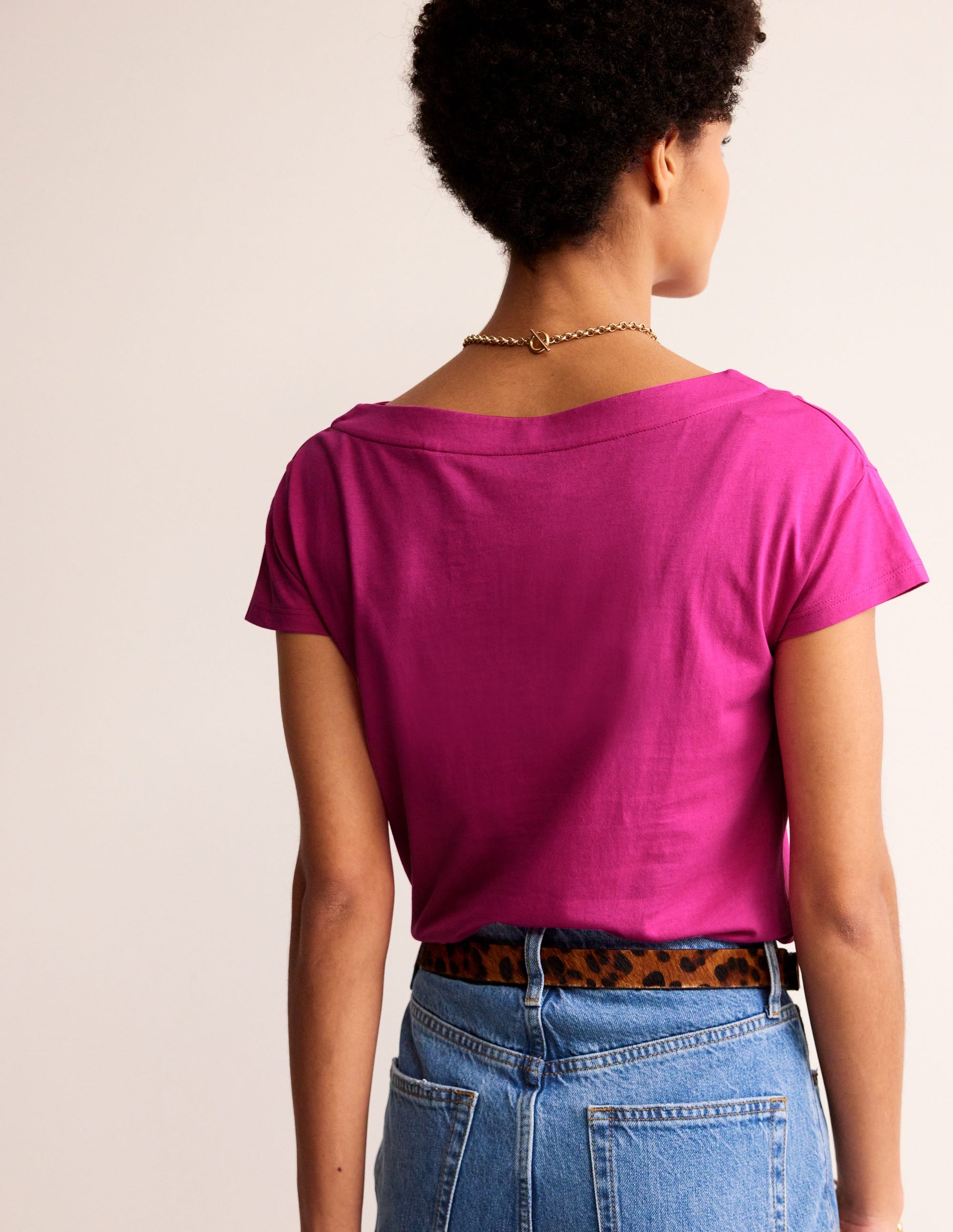 Supersoft Boat Neck T-Shirt-Rose Violet-3