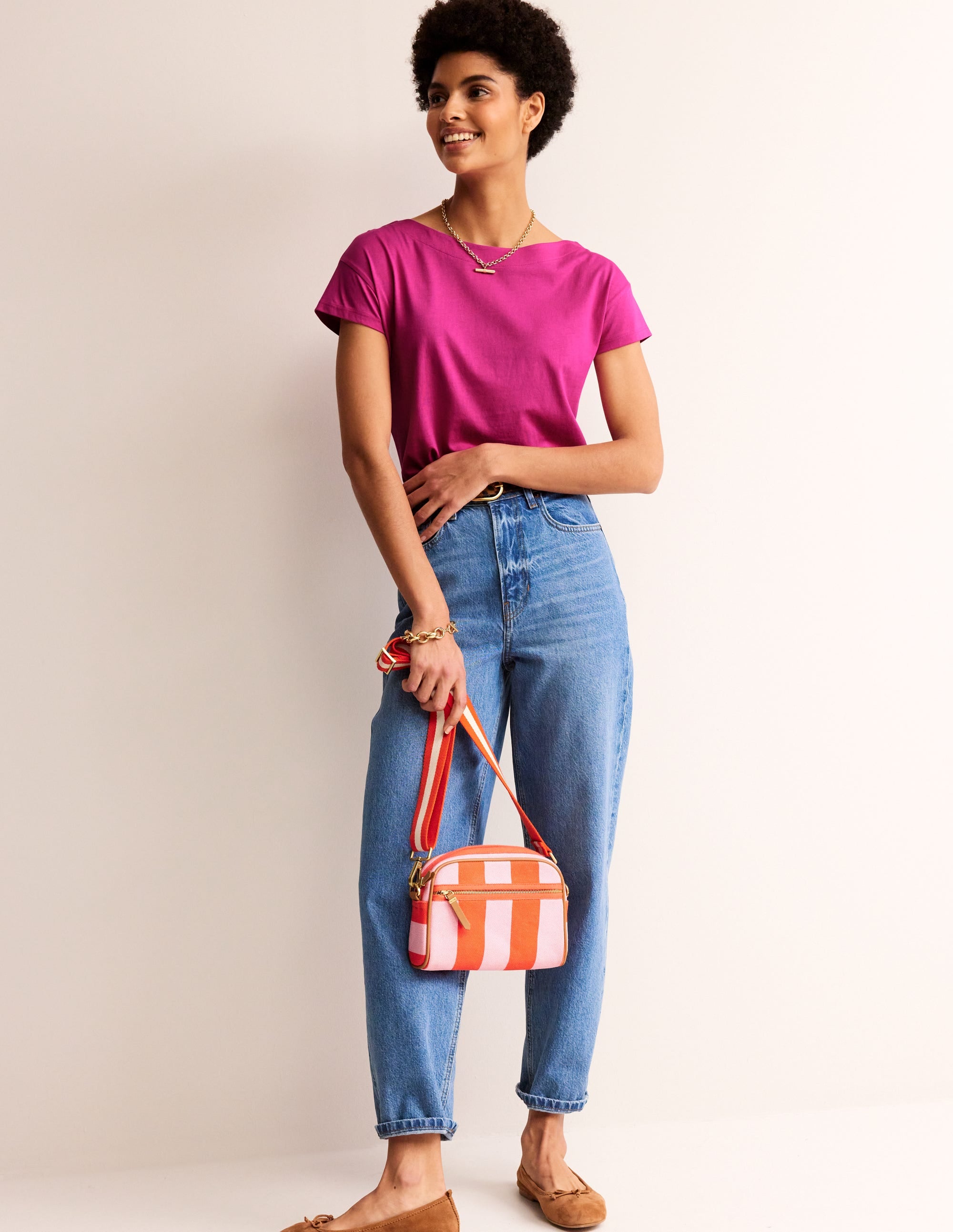 Supersoft Boat Neck T-Shirt-Rose Violet - Image 4
