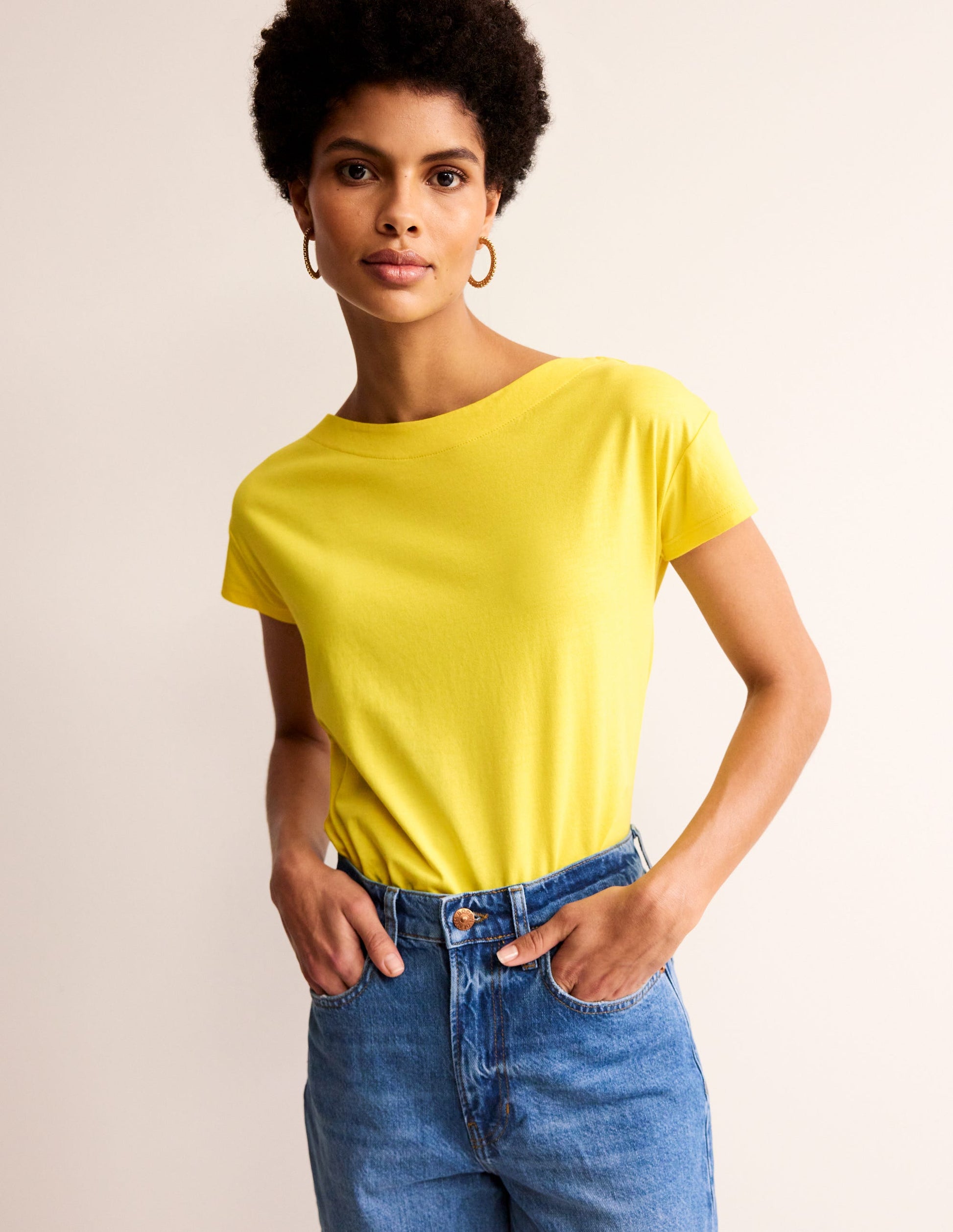 Supersoft Boat Neck T-Shirt-Green Sheen-2