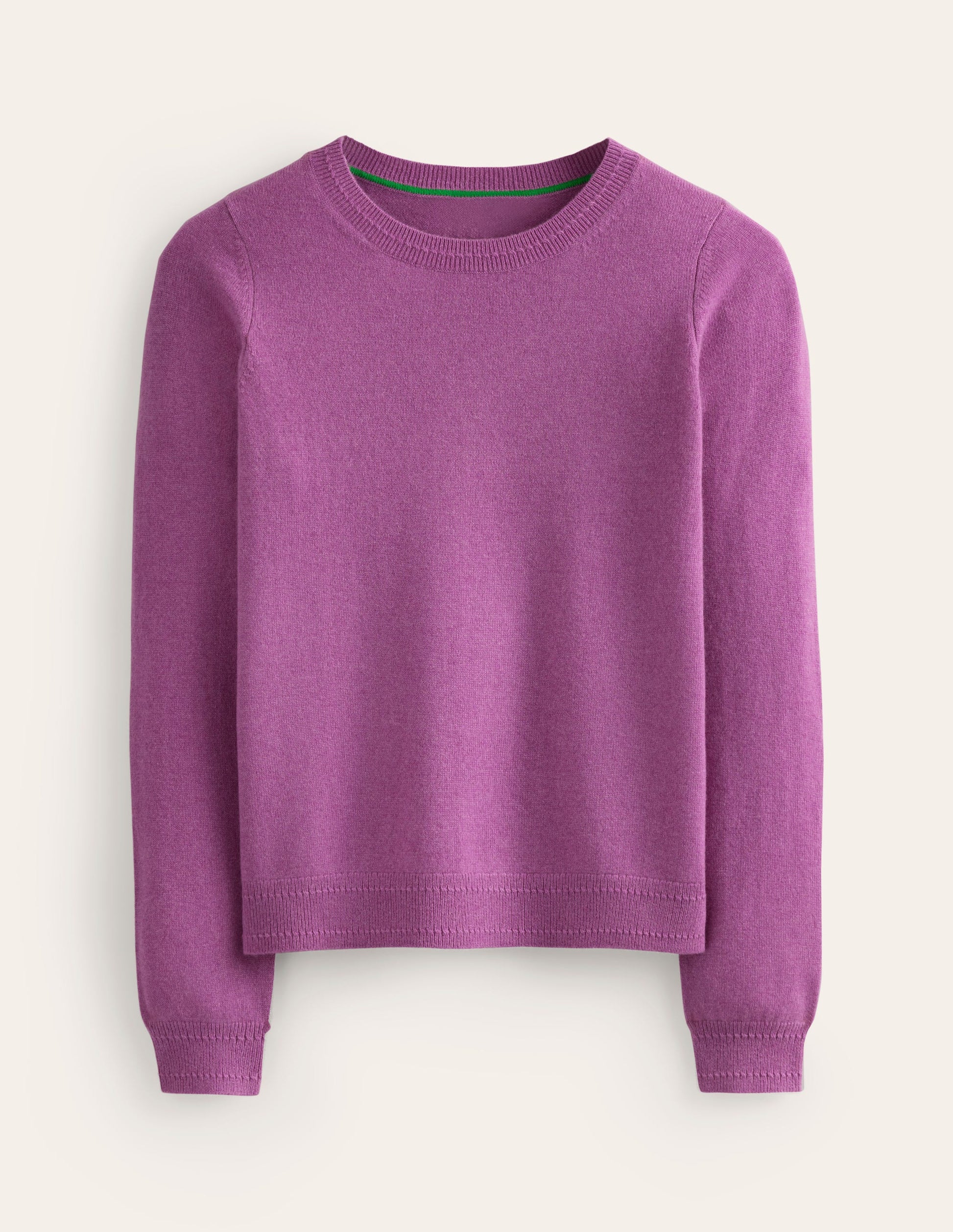 Eva Cashmere Crew Neck Jumper-Mulberry-5