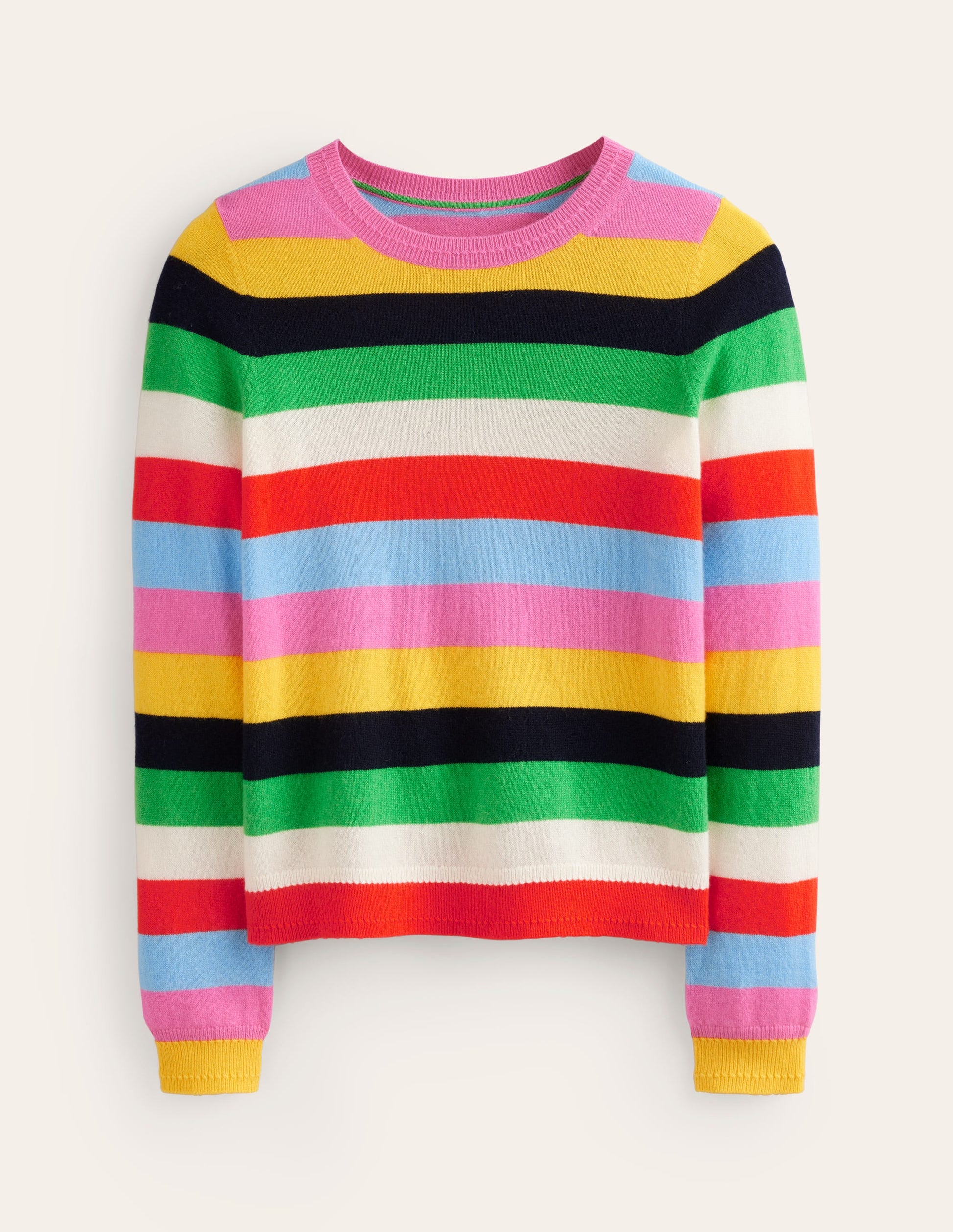 Eva Cashmere Crew Neck Jumper-Air Blue, Party Pink-5