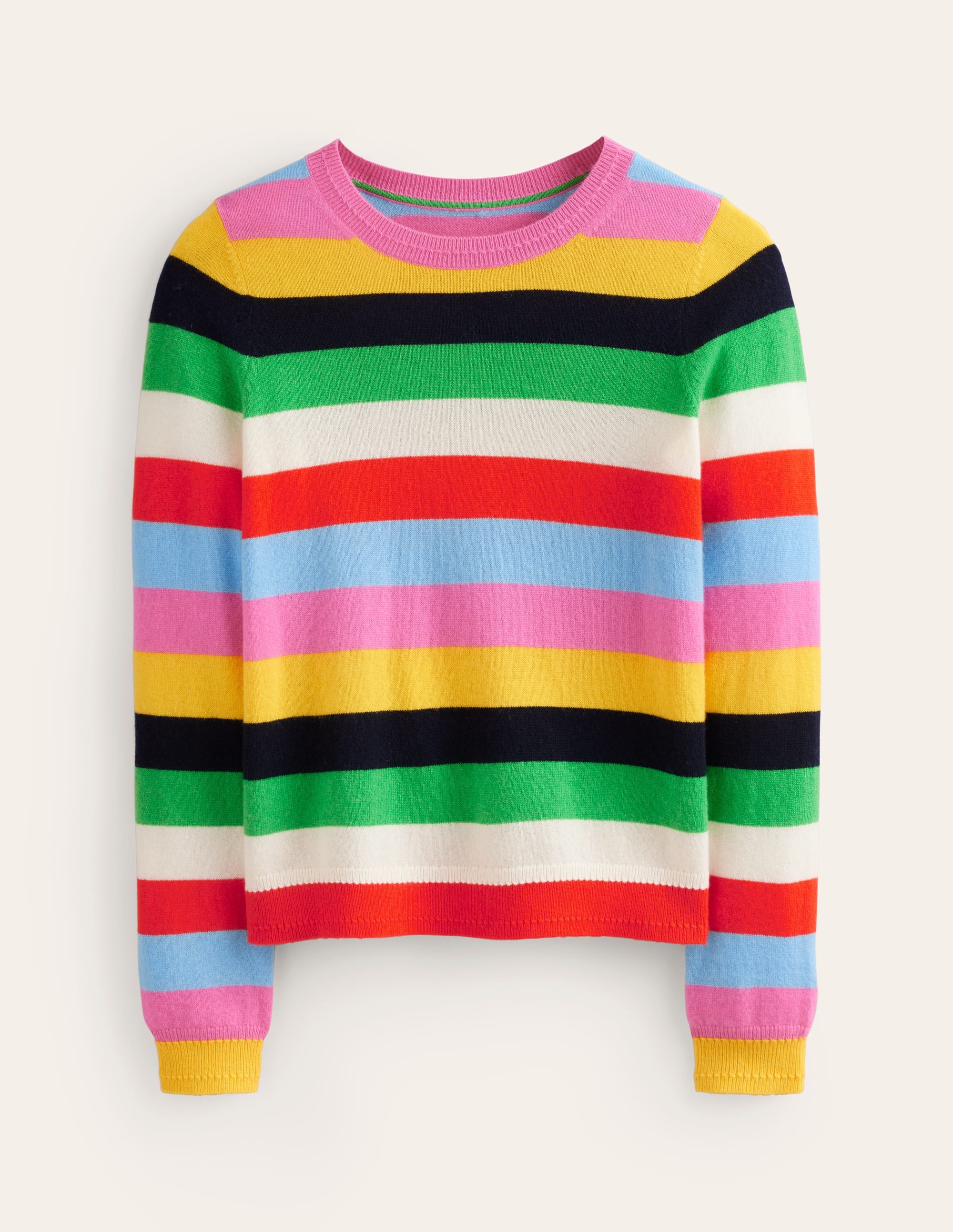 Eva Cashmere Crew Neck Jumper-Air Blue, Party Pink - Image 5