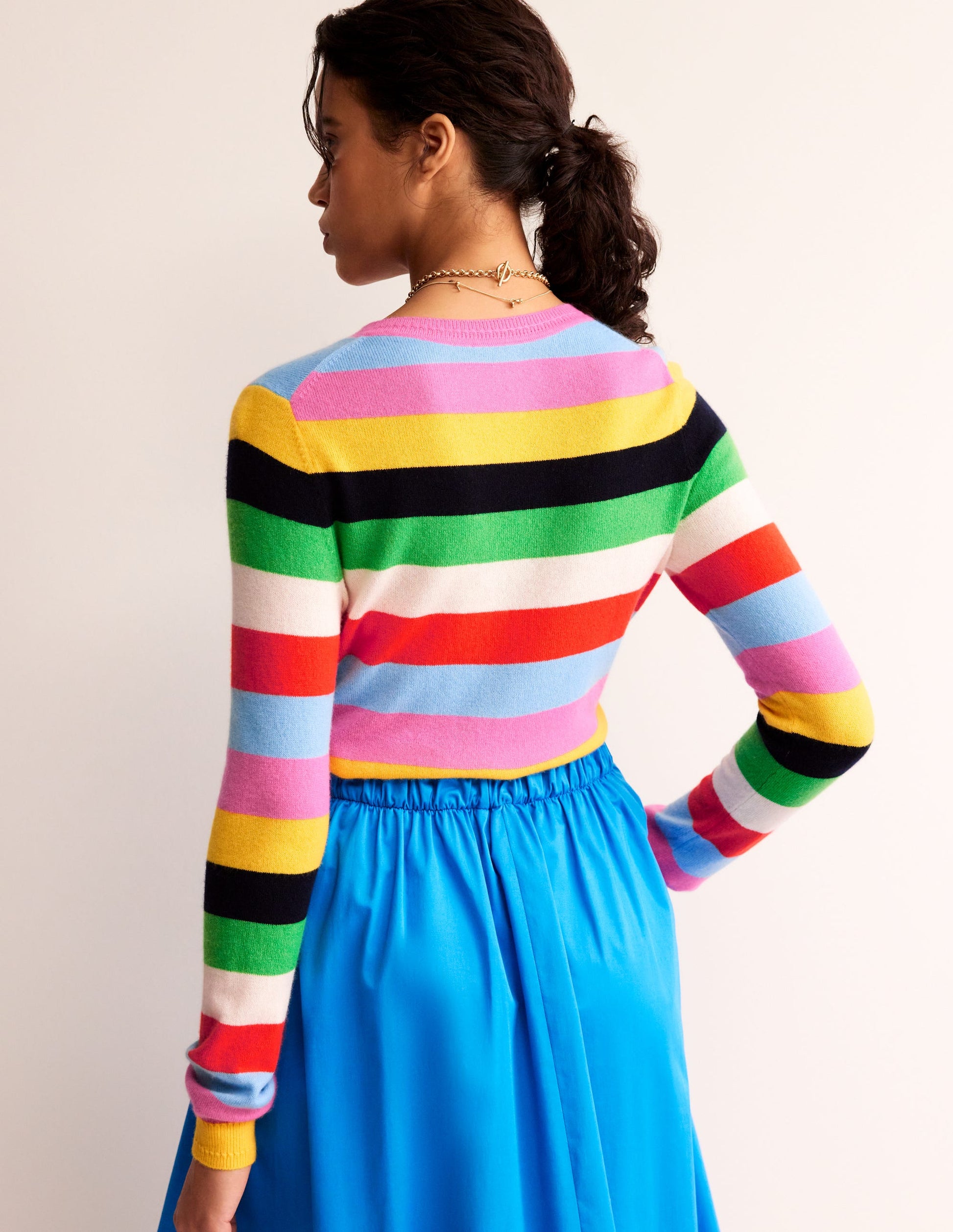 Eva Cashmere Crew Neck Jumper-Air Blue, Party Pink-4