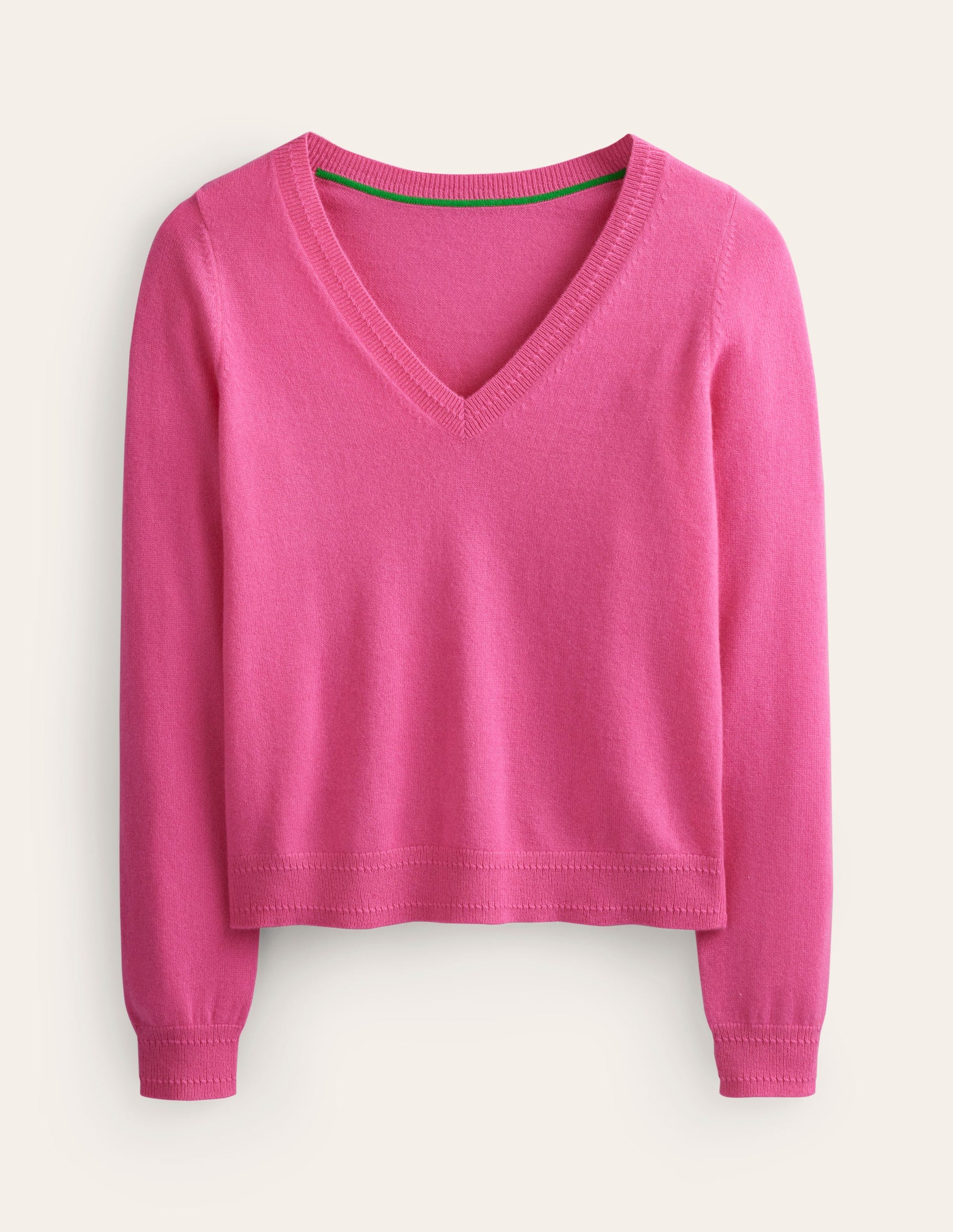 Eva Cashmere V-neck Jumper-Sangria Sunset-5