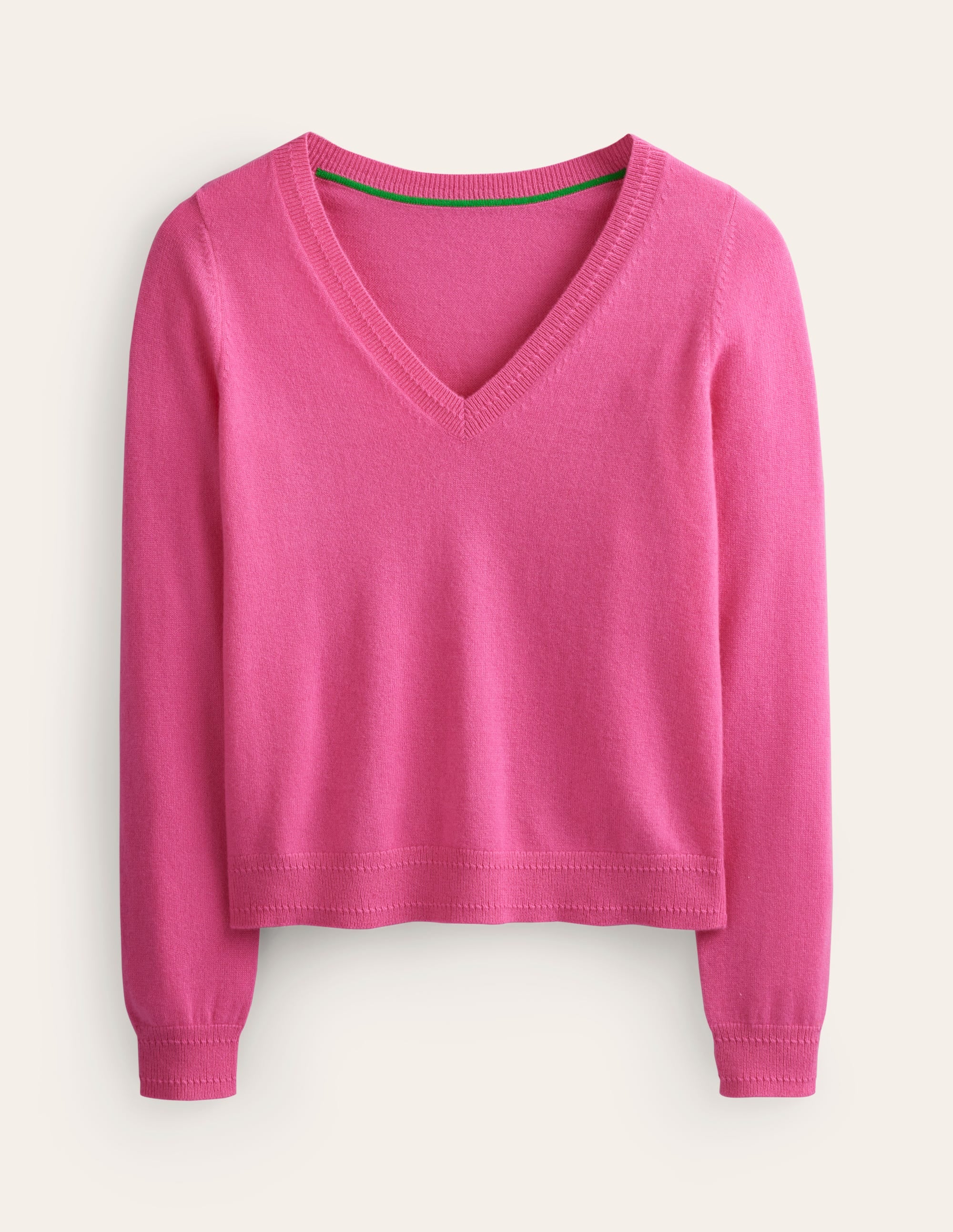 Eva Cashmere V-neck Jumper-Sangria Sunset - Image 5