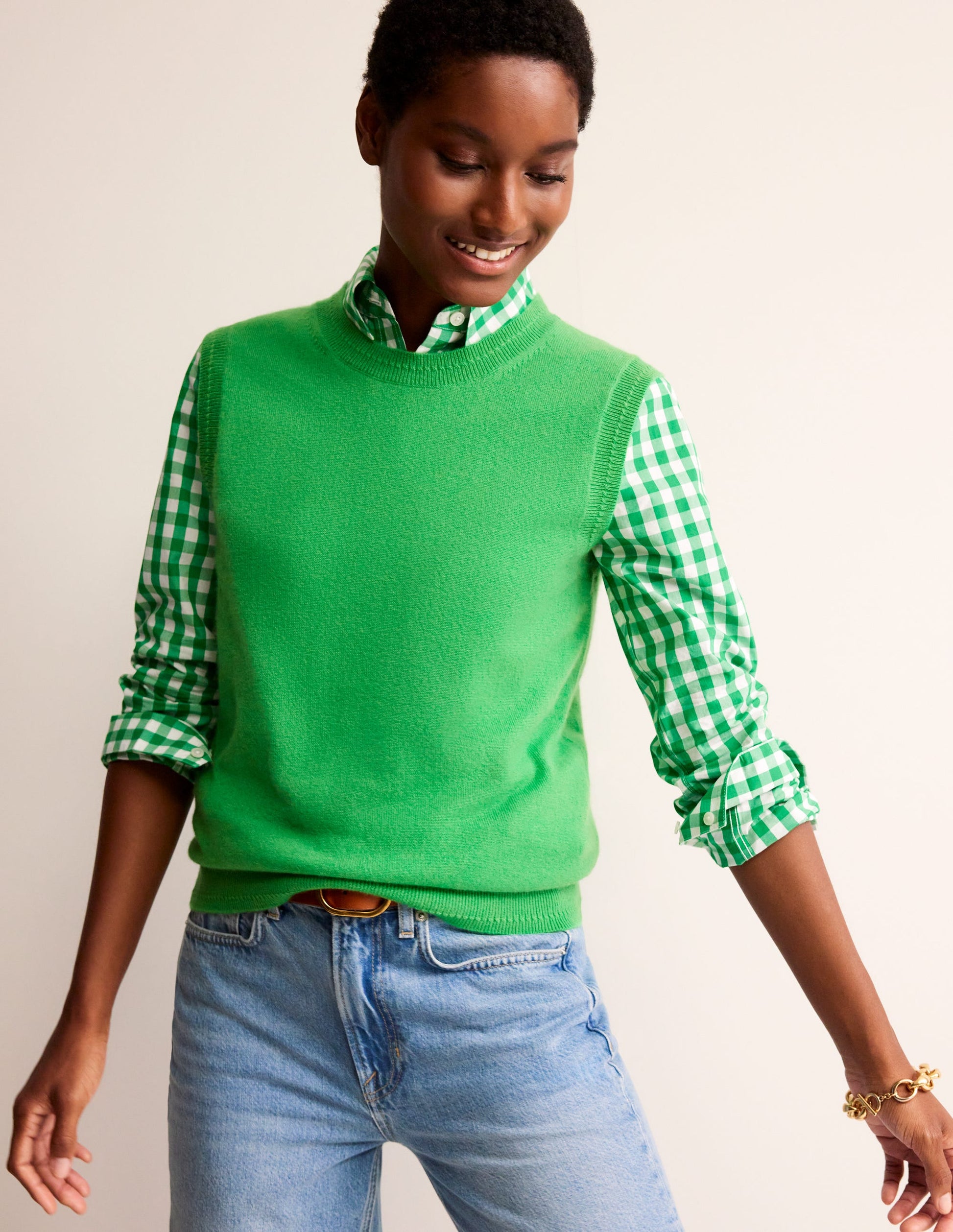 Eva Cashmere Tank-Bright Green-1