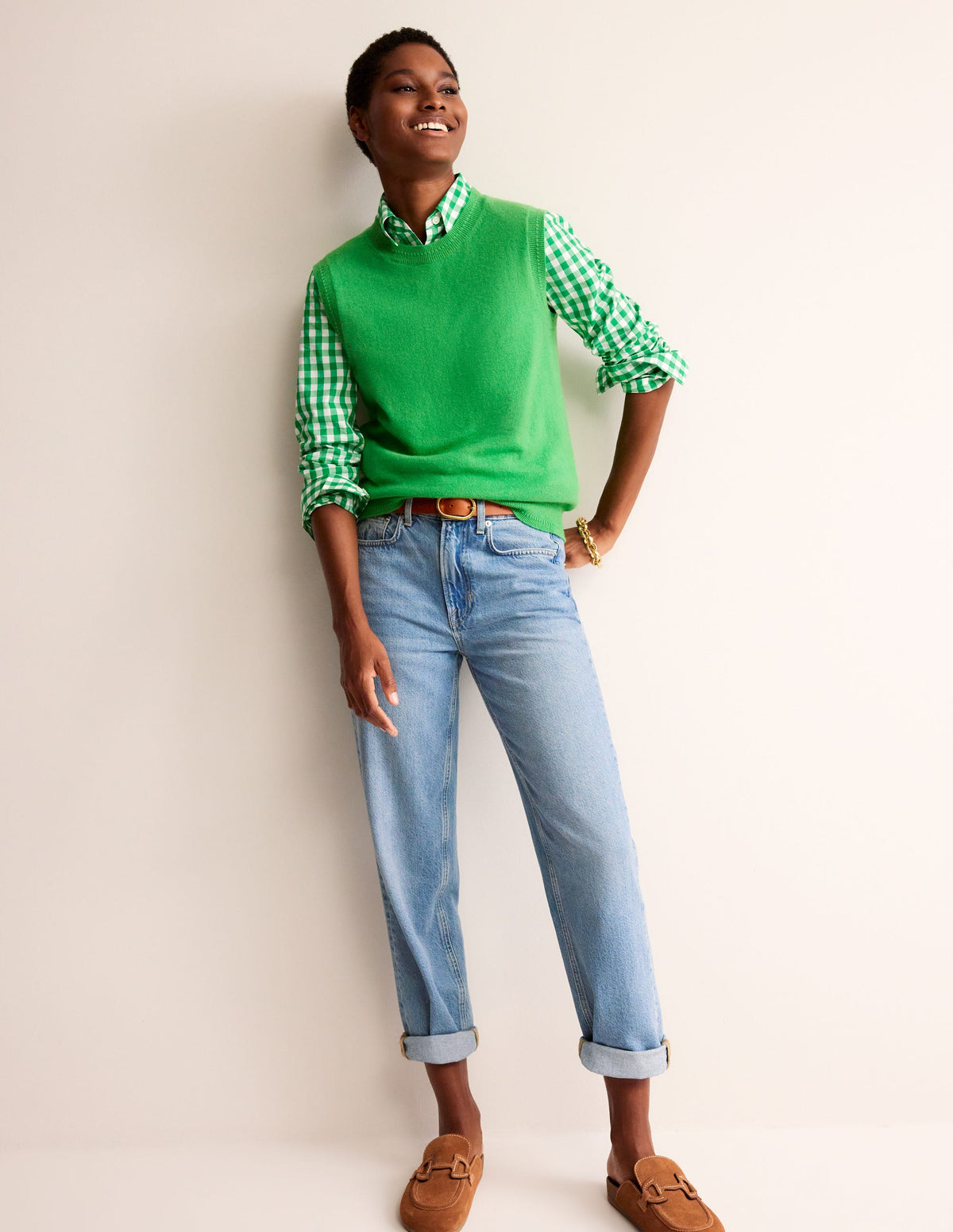 Eva Cashmere Tank-Bright Green - Image 4