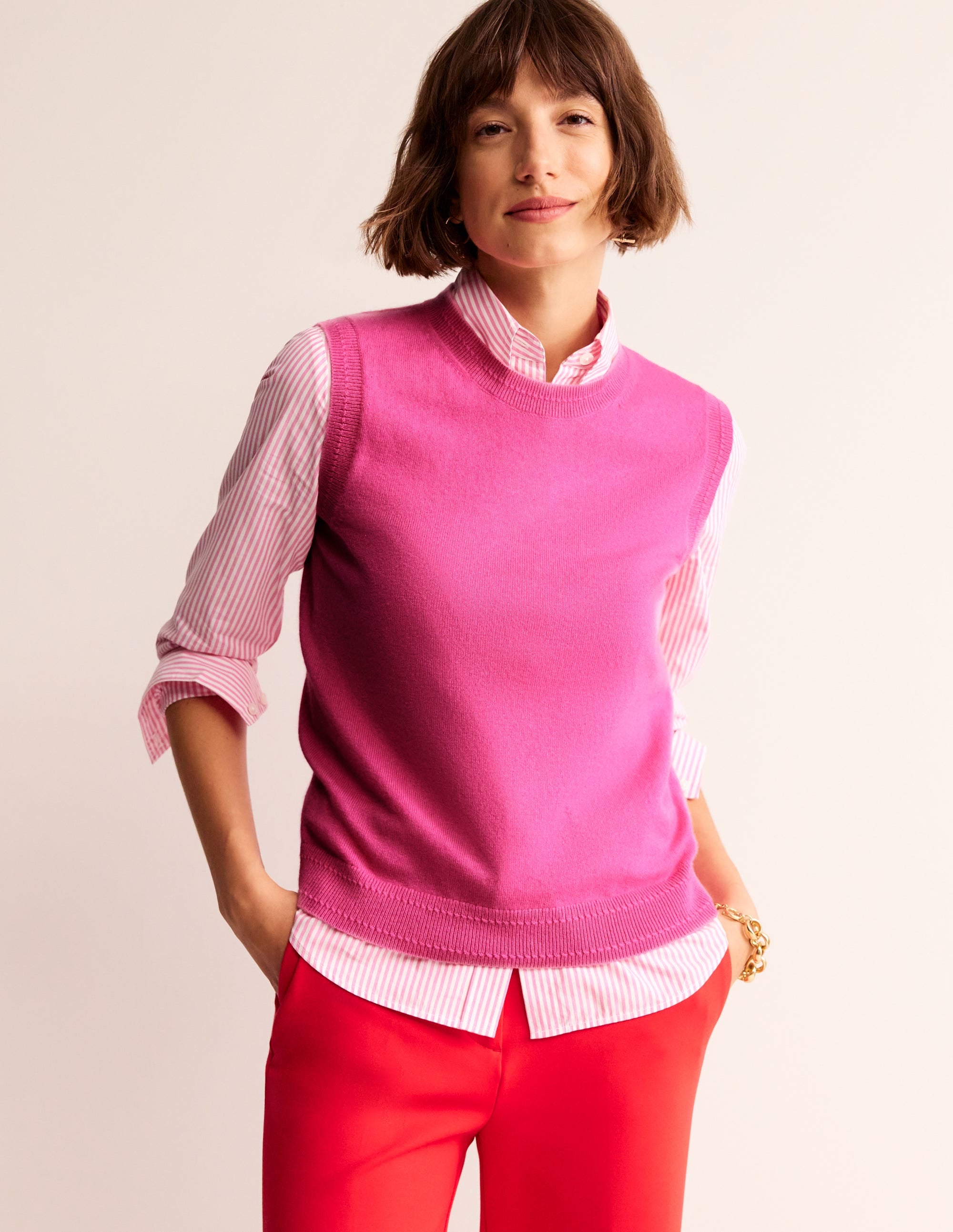Eva Cashmere Tank-Party Pink - Image 1