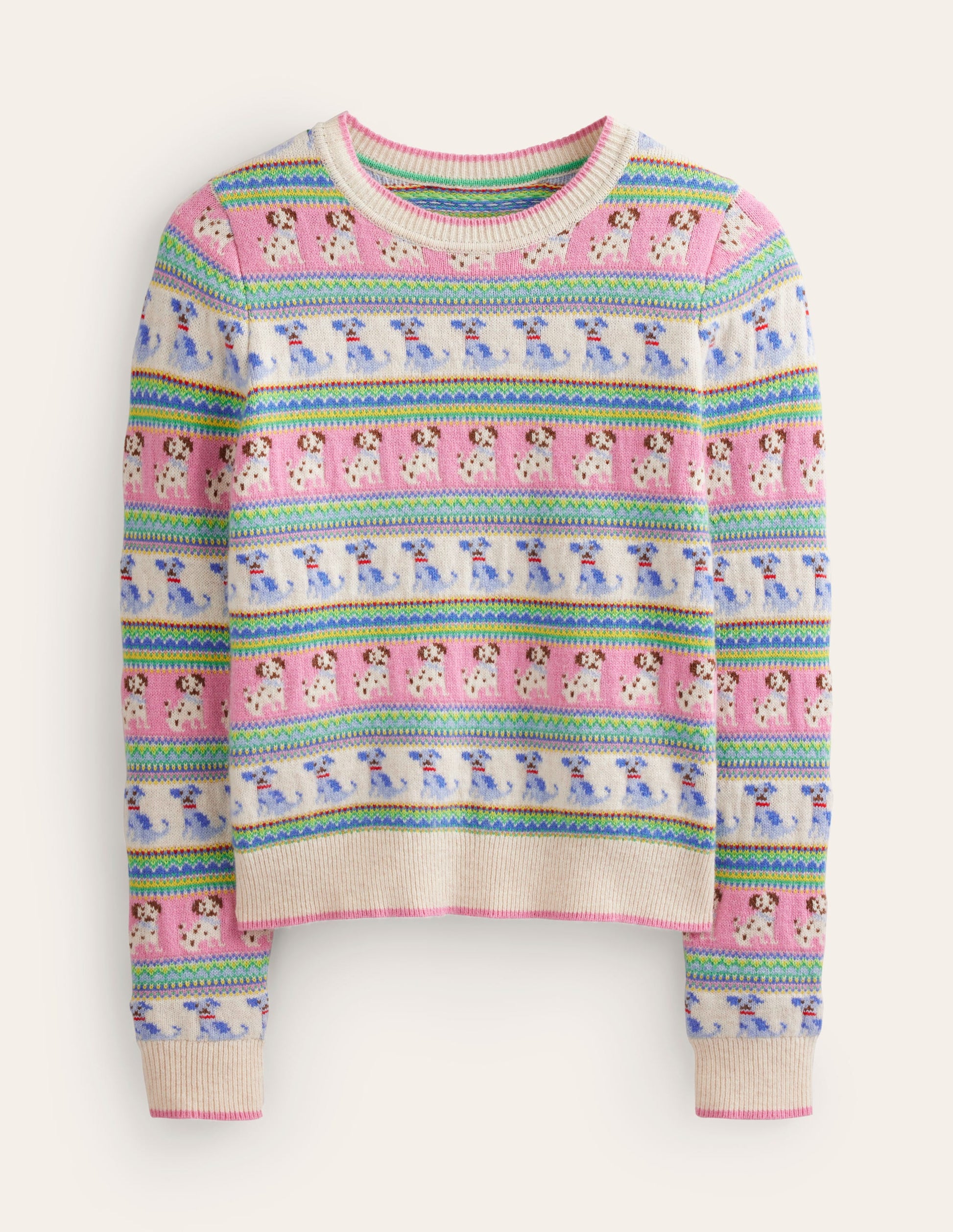 Edie Fair Isle Jumper-Warm Ivory Dog Fair Isle-5