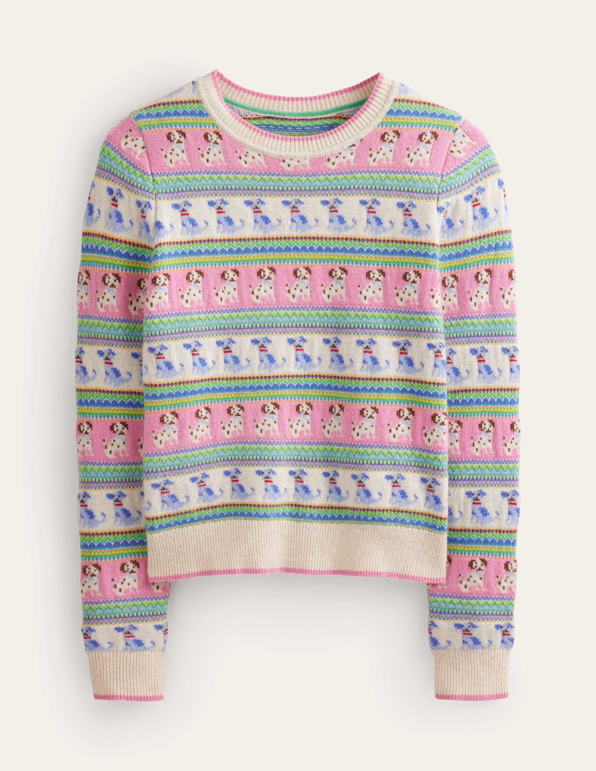 Edie Fair Isle Jumper-Warm Ivory Dog Fair Isle - Image 5