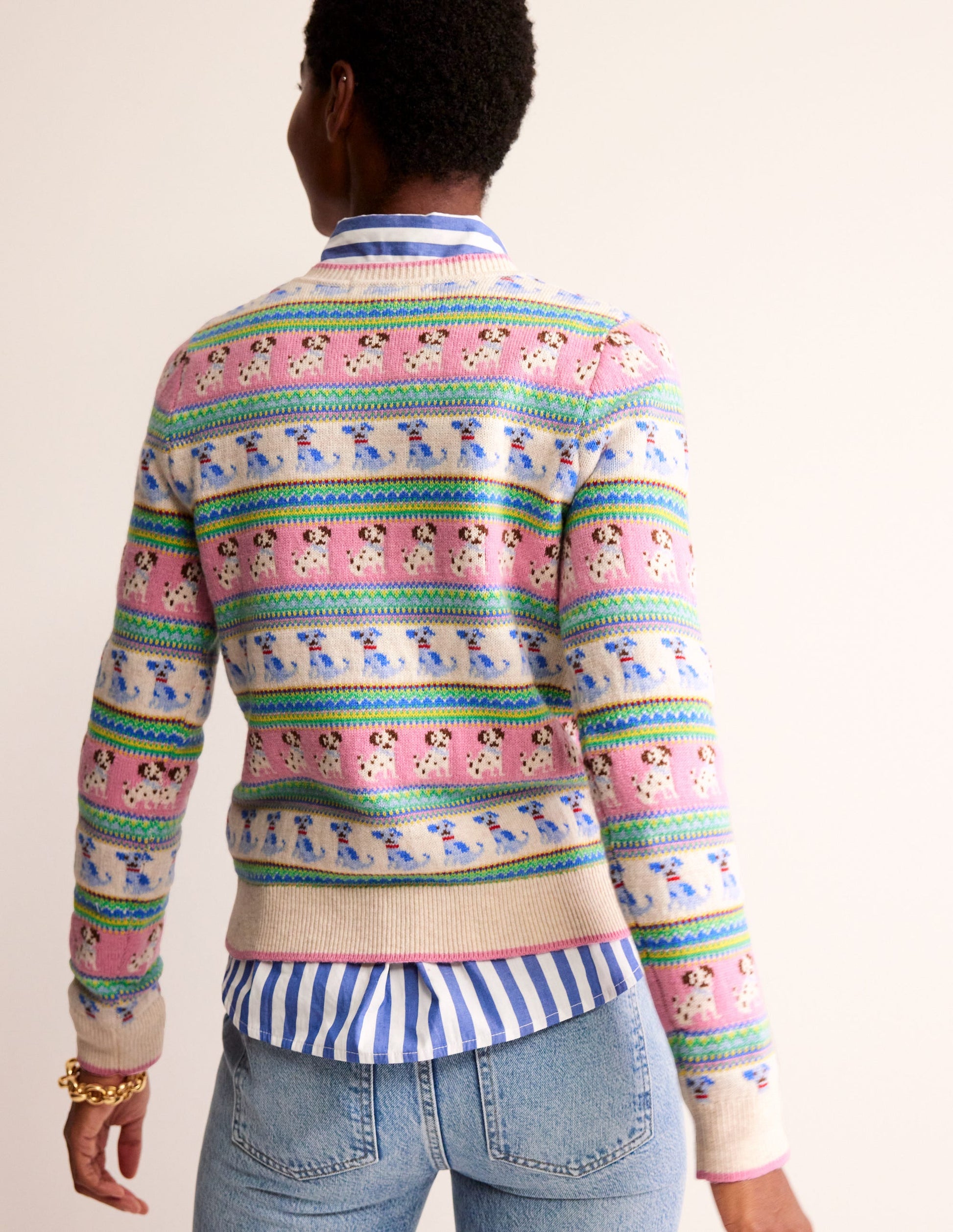 Edie Fair Isle Jumper-Warm Ivory Dog Fair Isle-3