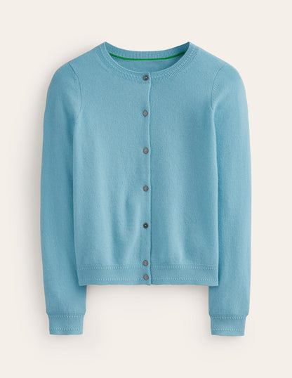Eva Cashmere Crew Cardigan-Air Blue-6