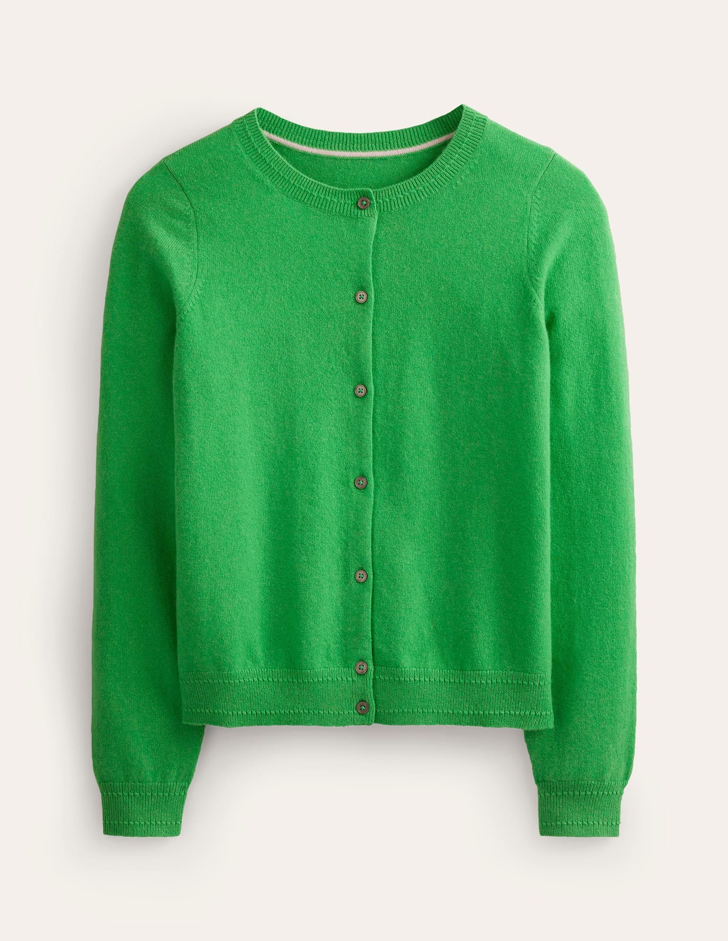 Eva Cashmere Crew Cardigan-Bright Green-5