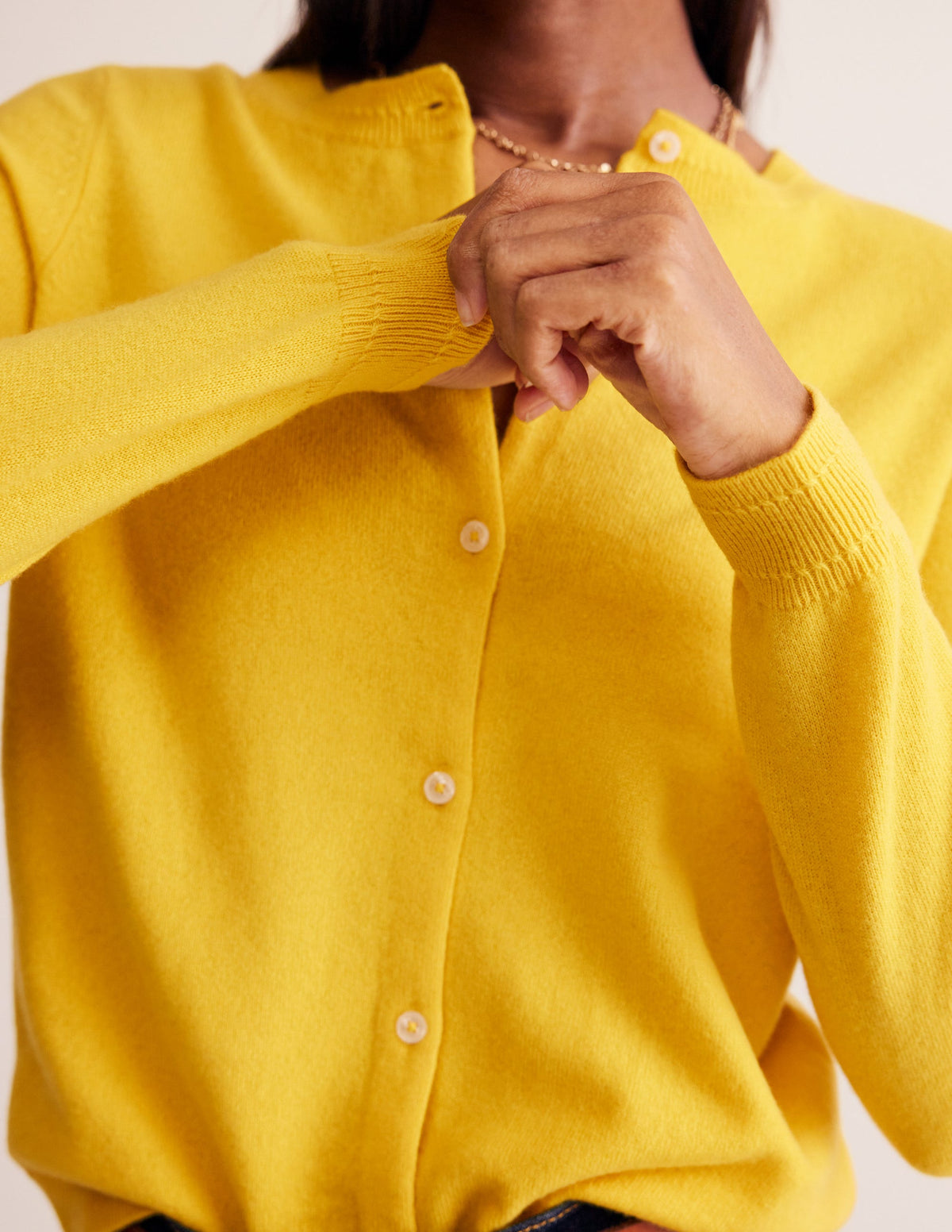 Eva Cashmere Crew Cardigan-Passion Fruit - Image 2