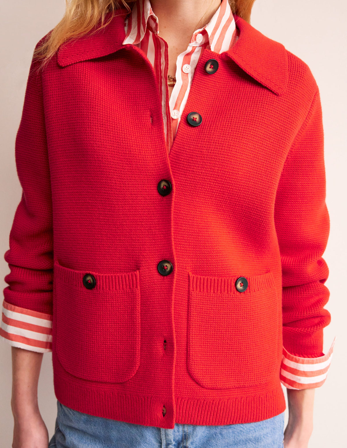 Emily Wool Blend Cardigan-Post Box Red - Image 2