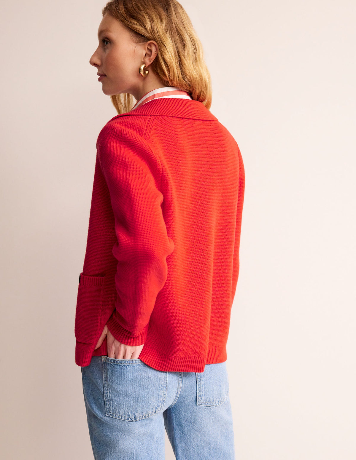 Emily Wool Blend Cardigan-Post Box Red - Image 3