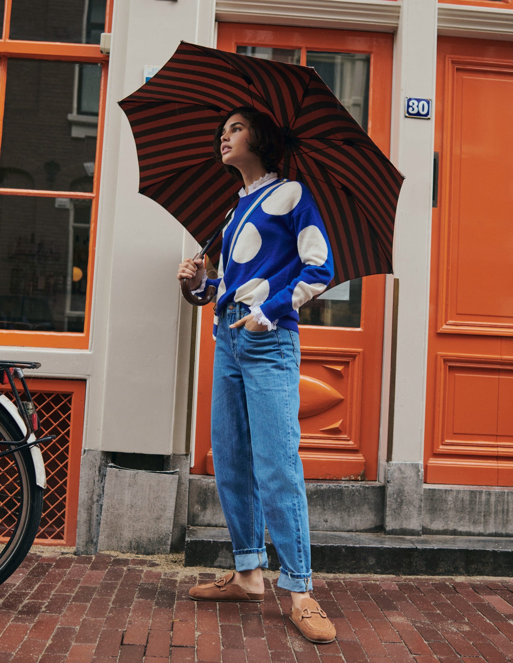 Lydia Cashmere Jumper-Bright Blue, Spots-5