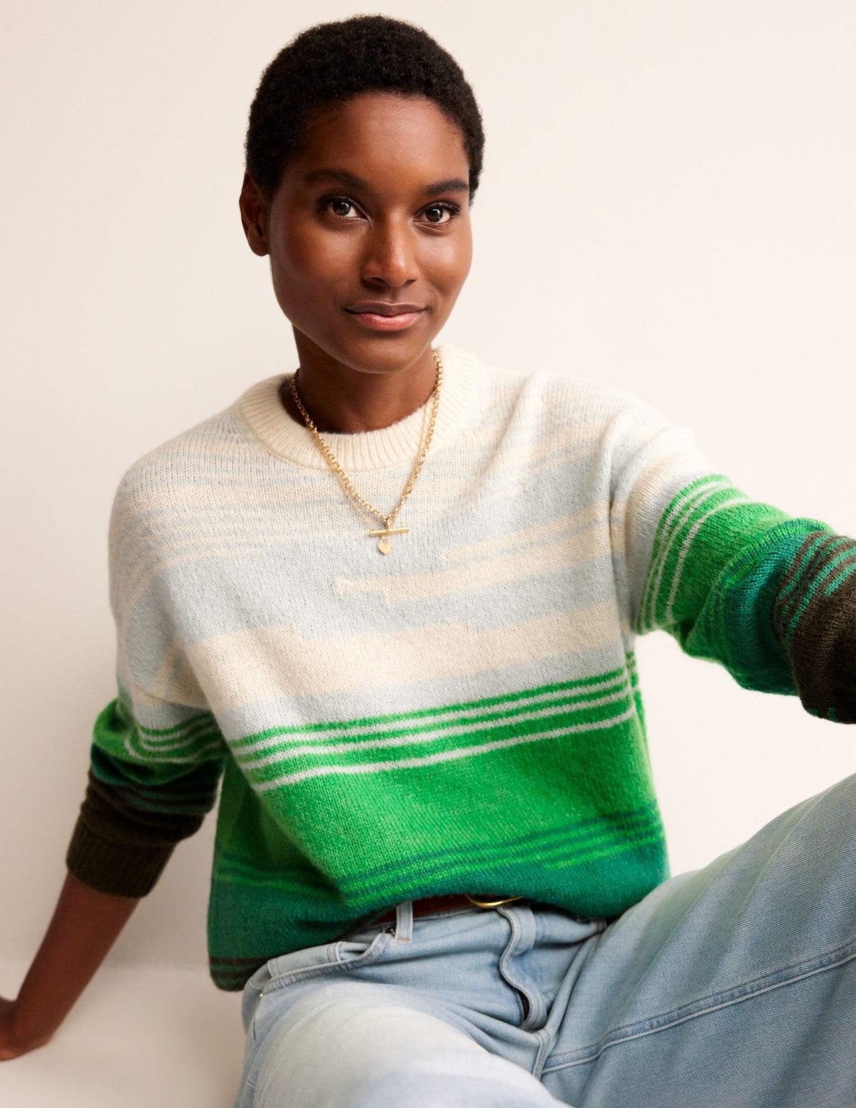 Scenic Crew Neck Jumper-Bright Green, Scenic Intarsia-2