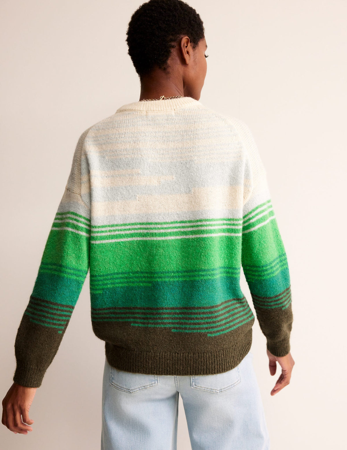 Scenic Crew Neck Jumper-Bright Green, Scenic Intarsia-3