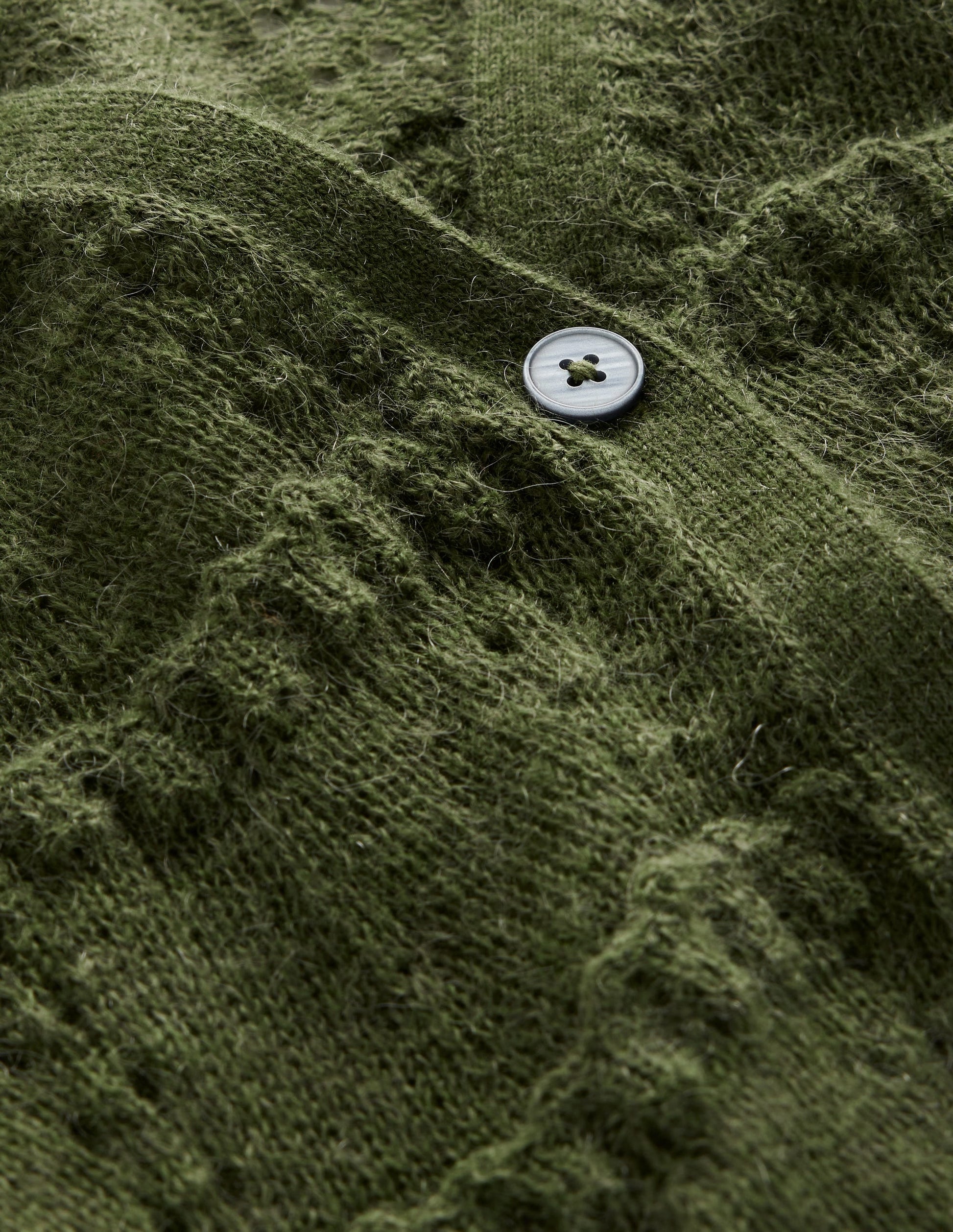 Fluffy Pointelle Cardigan-Garden Green-6