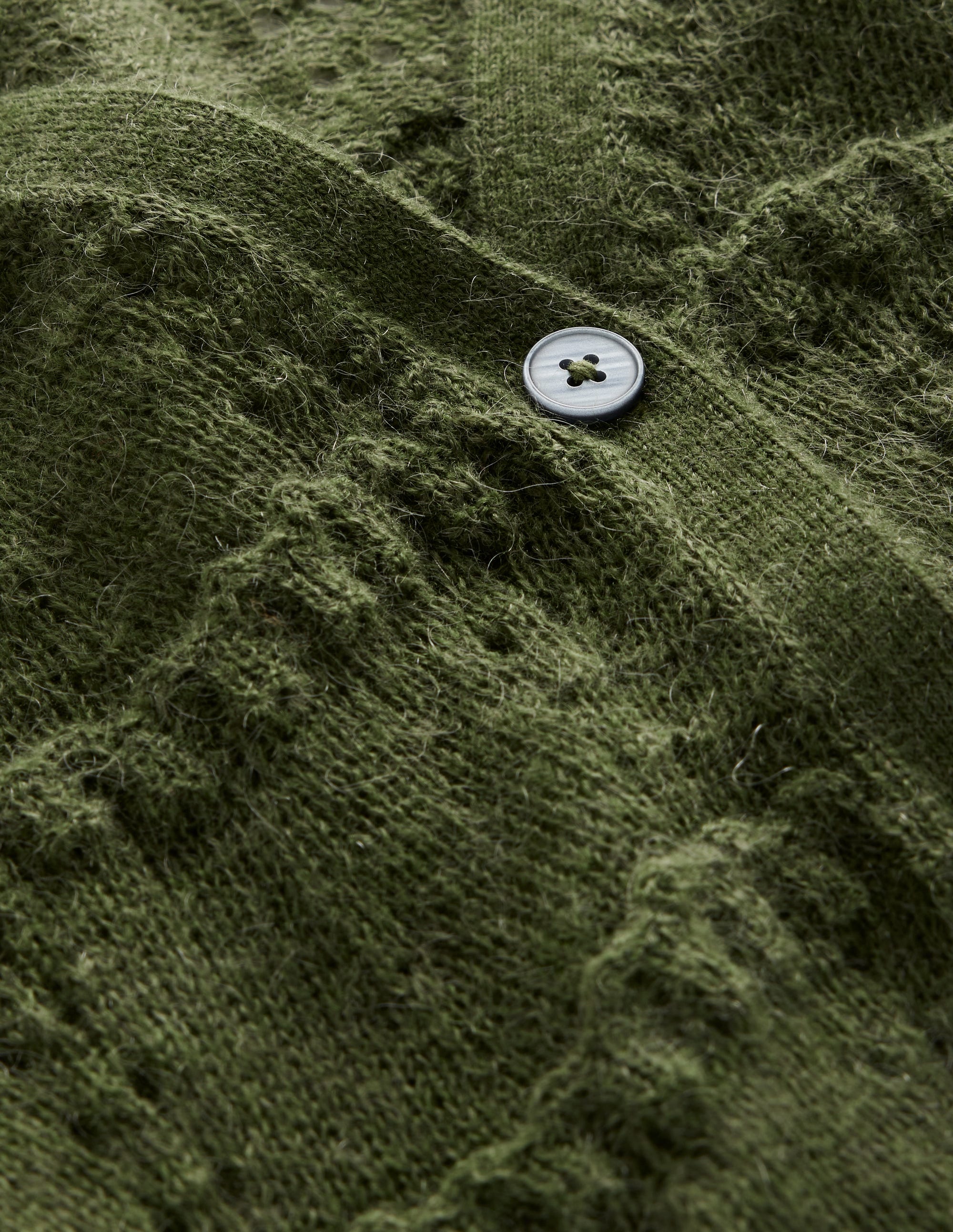 Fluffy Pointelle Cardigan-Garden Green - Image 6