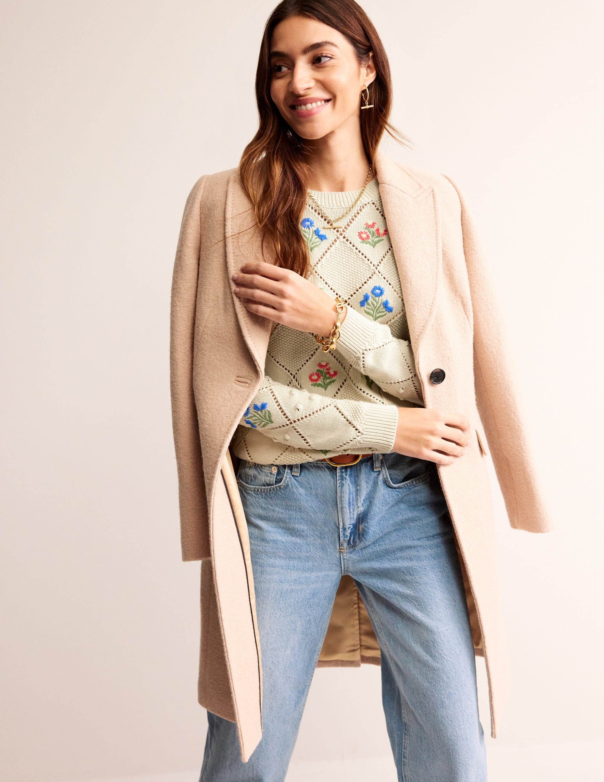 Cotton Embroidered Jumper-Warm Ivory - Image 4