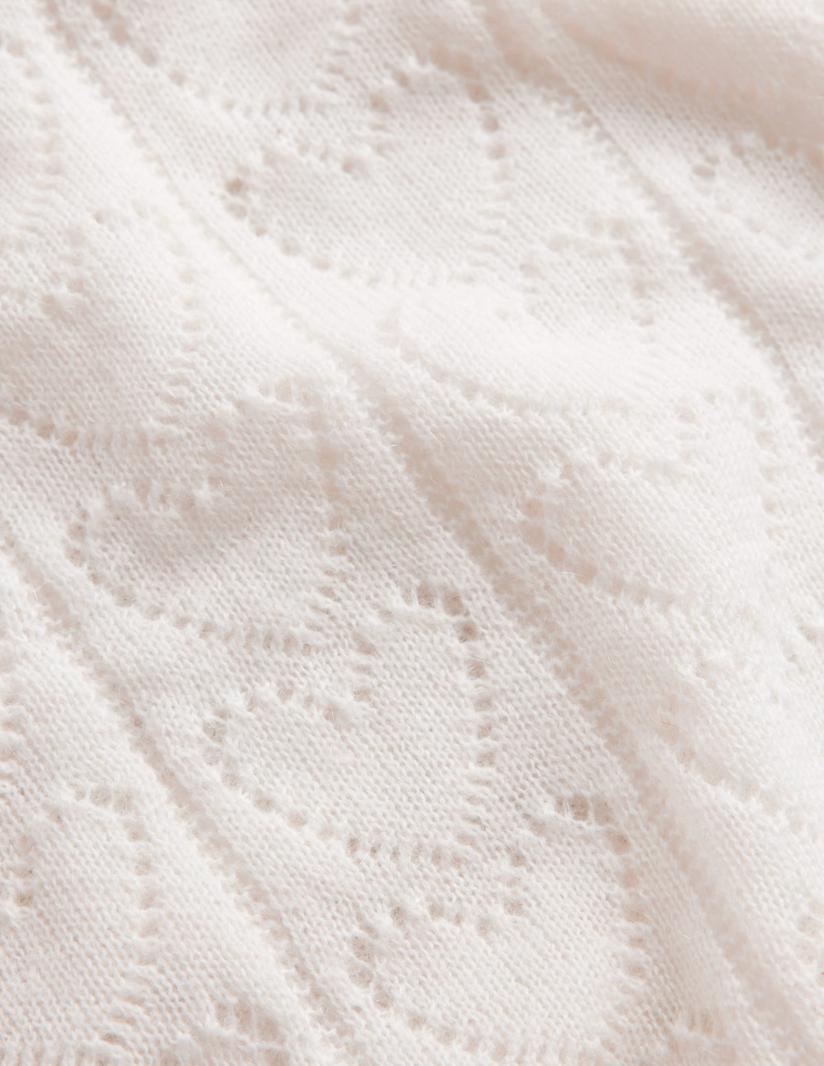 Fluffy Heart Pointelle Jumper-Warm Ivory - Image 6