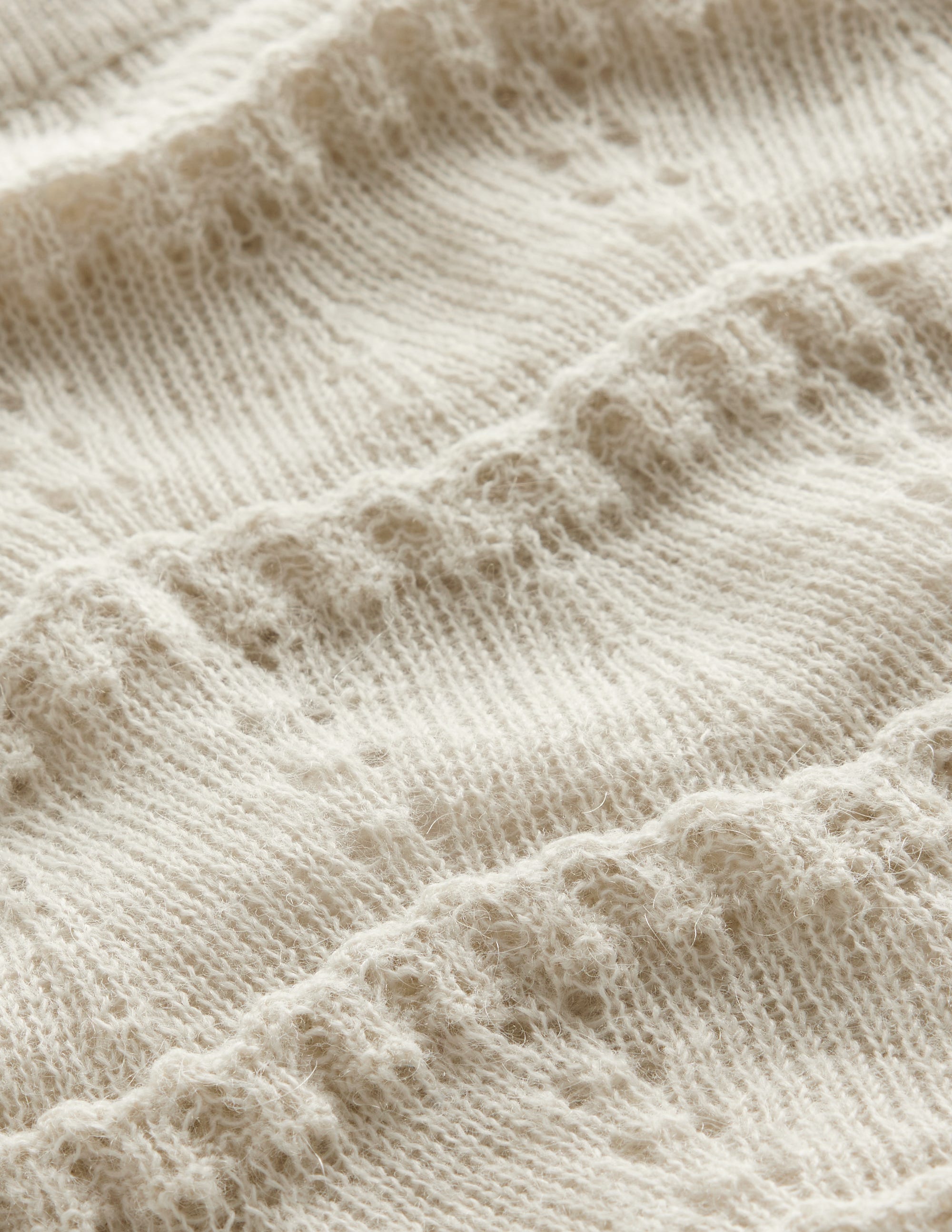 Fluffy Pointelle Stitch Jumper-Vanilla - Image 6