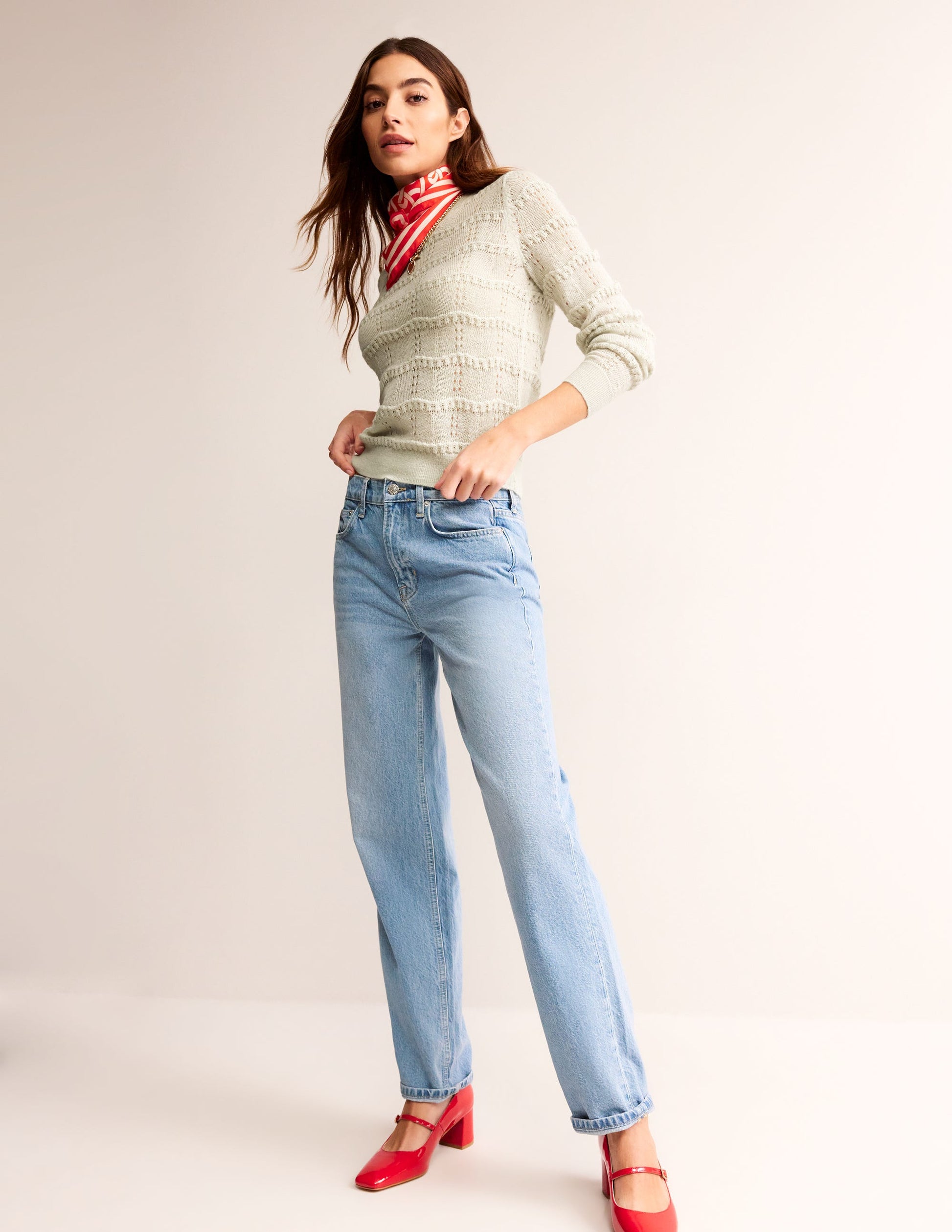 Fluffy Pointelle Stitch Jumper-Vanilla-4