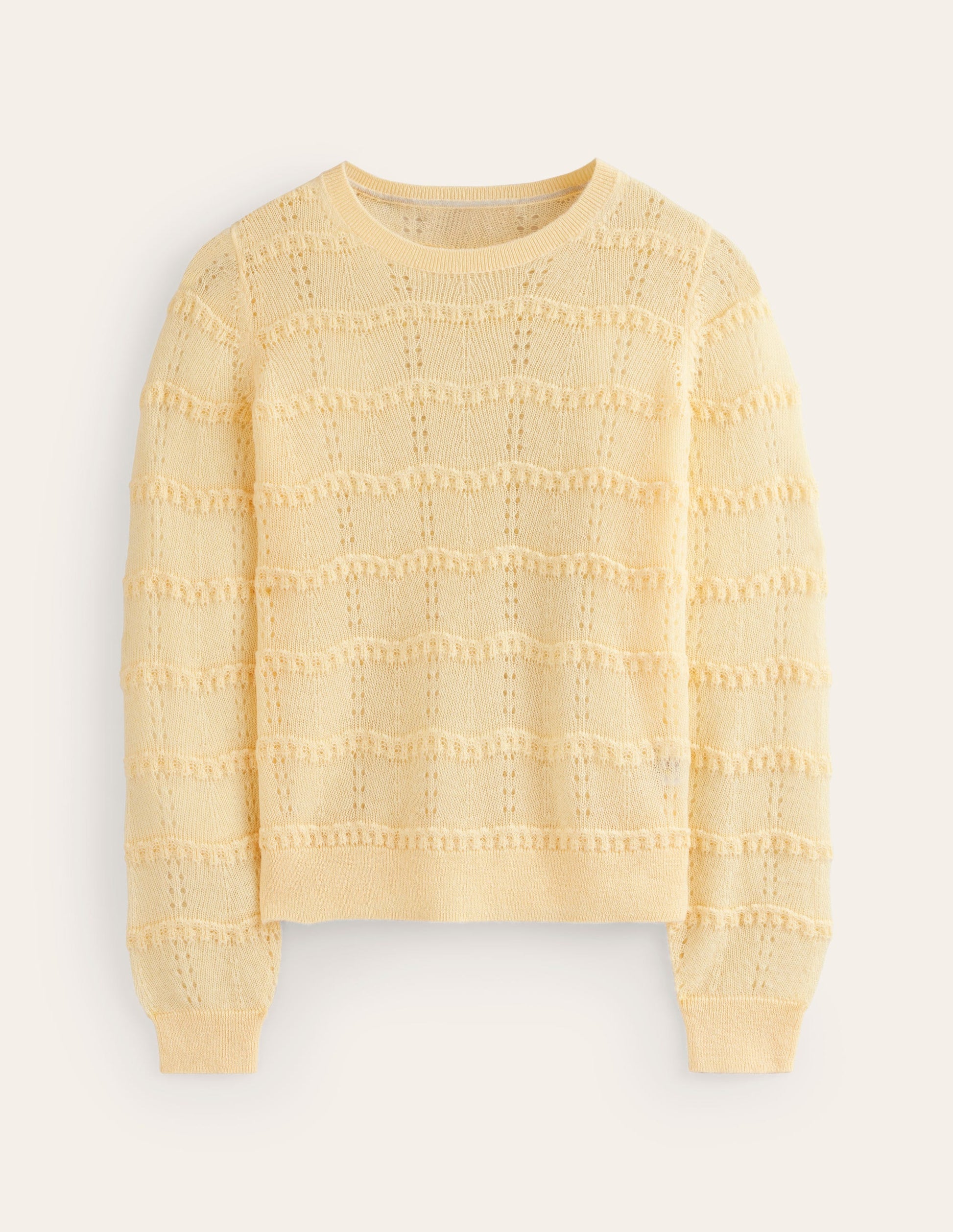Fluffy Pointelle Stitch Jumper-Pear-5