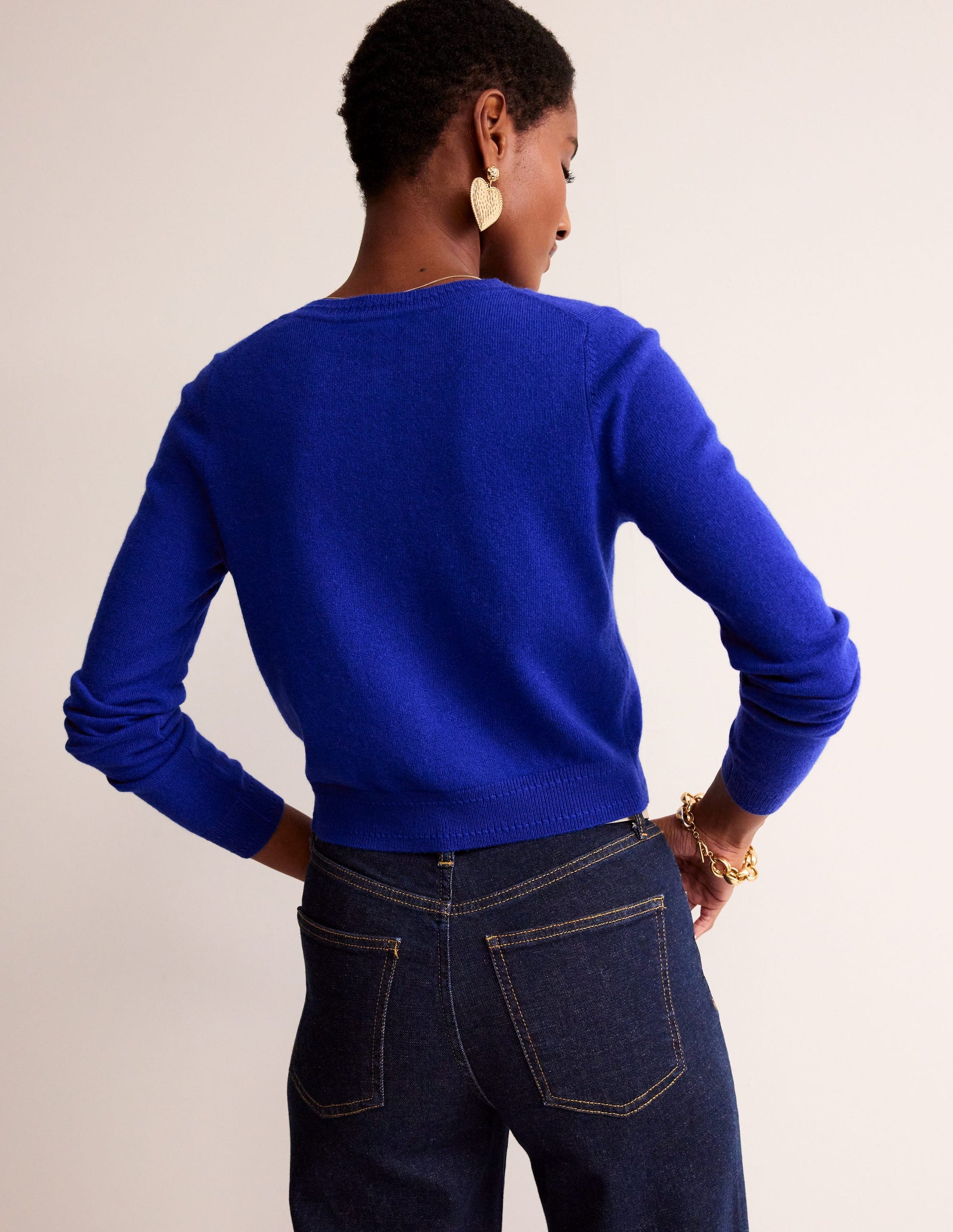 Eva Cashmere Cropped Cardigan-Bright Blue-3