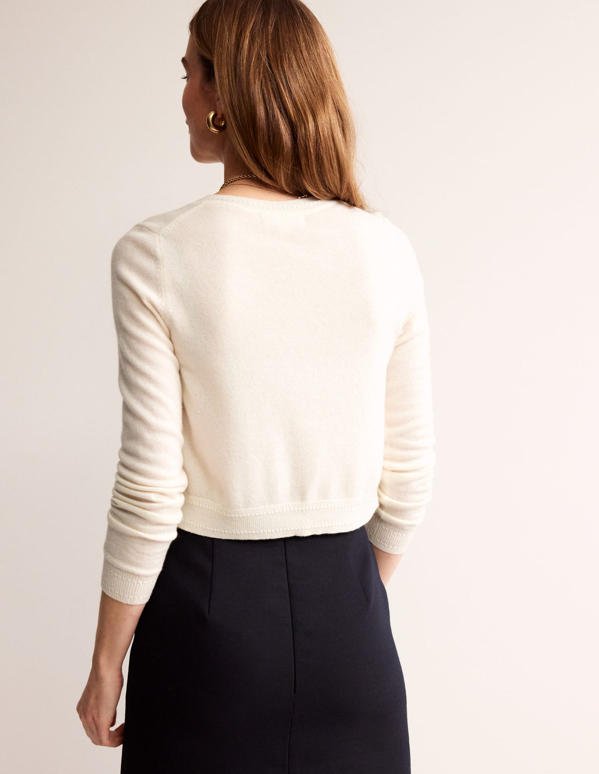 Eva Cashmere Cropped Cardigan-Warm Ivory-3
