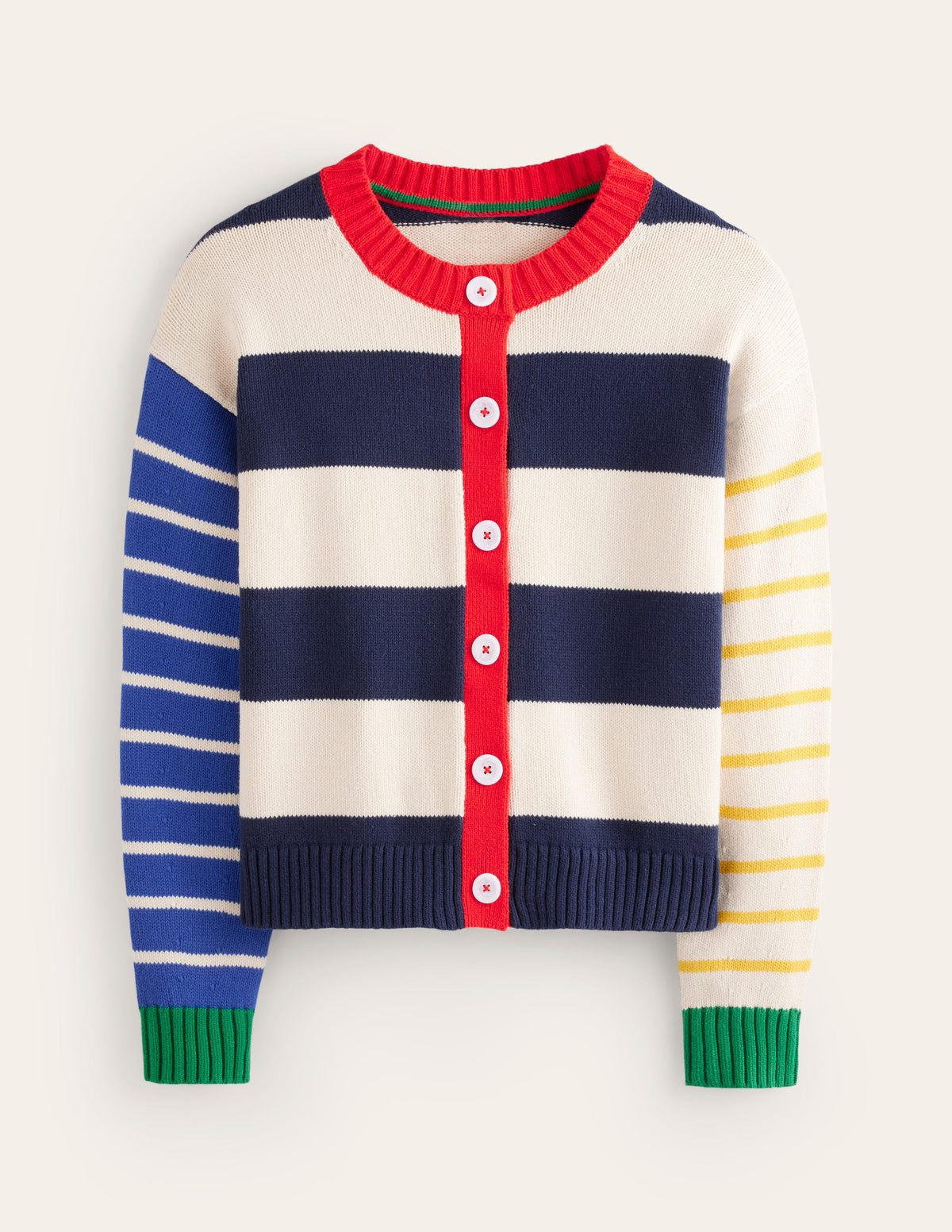 Hotch Potch Cotton Cardigan-Multi Stripe - Image 5