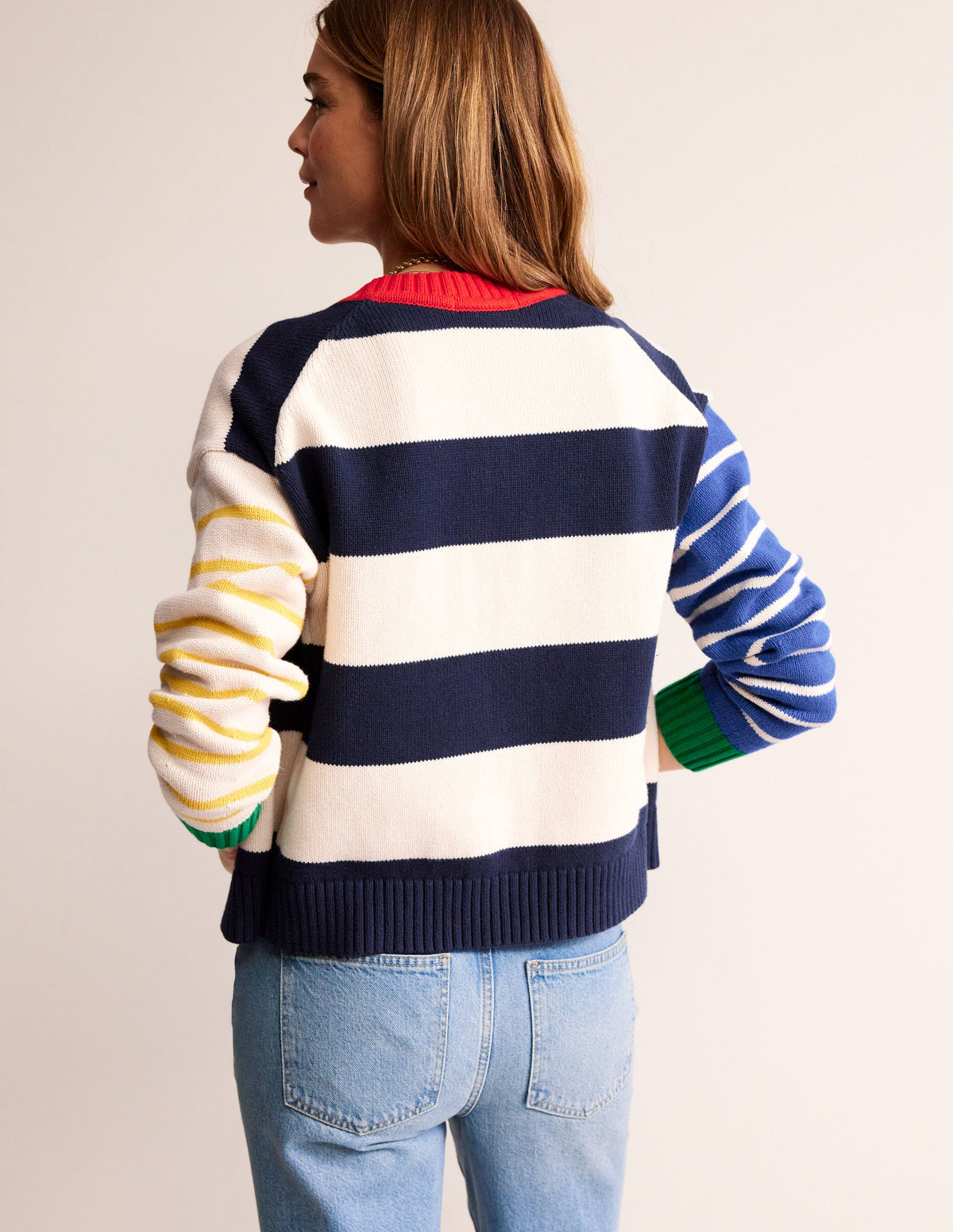 Hotch Potch Cotton Cardigan-Multi Stripe - Image 3