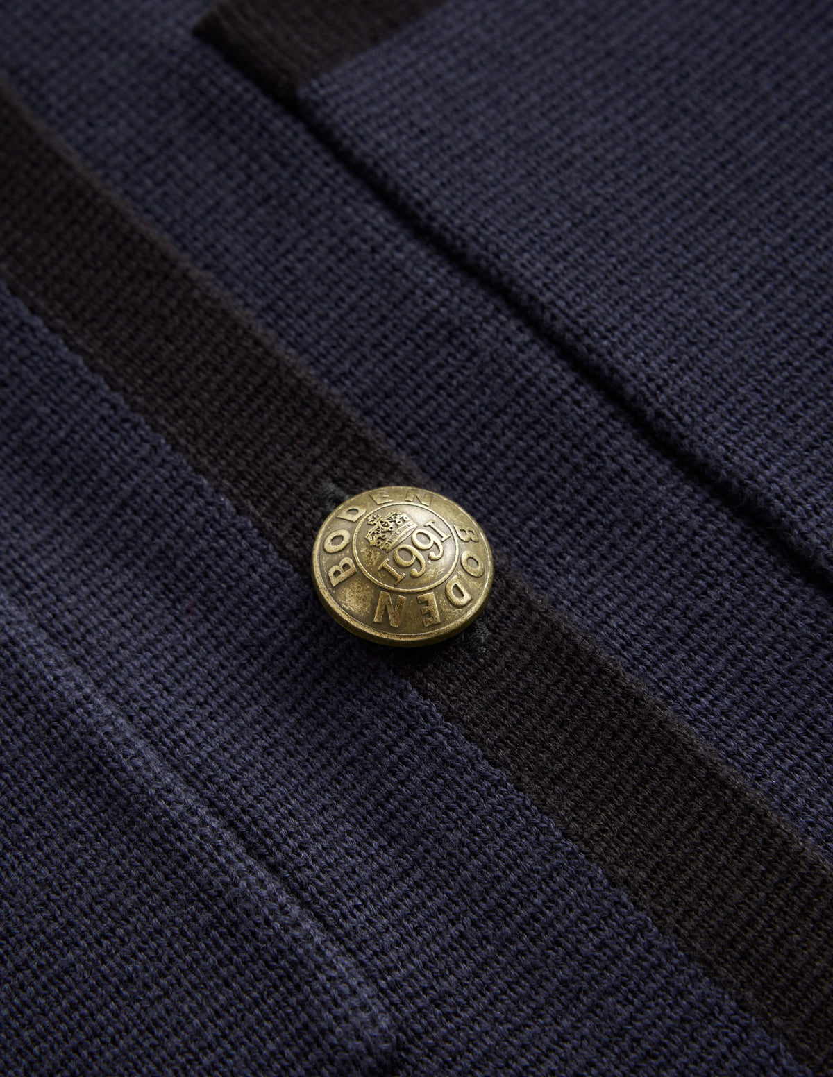 Holly Longline Knitted Jacket-Navy, Black Tipping-7