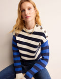 Hotch Potch Cotton Jumper-Naval Academy, Ivory Stripe