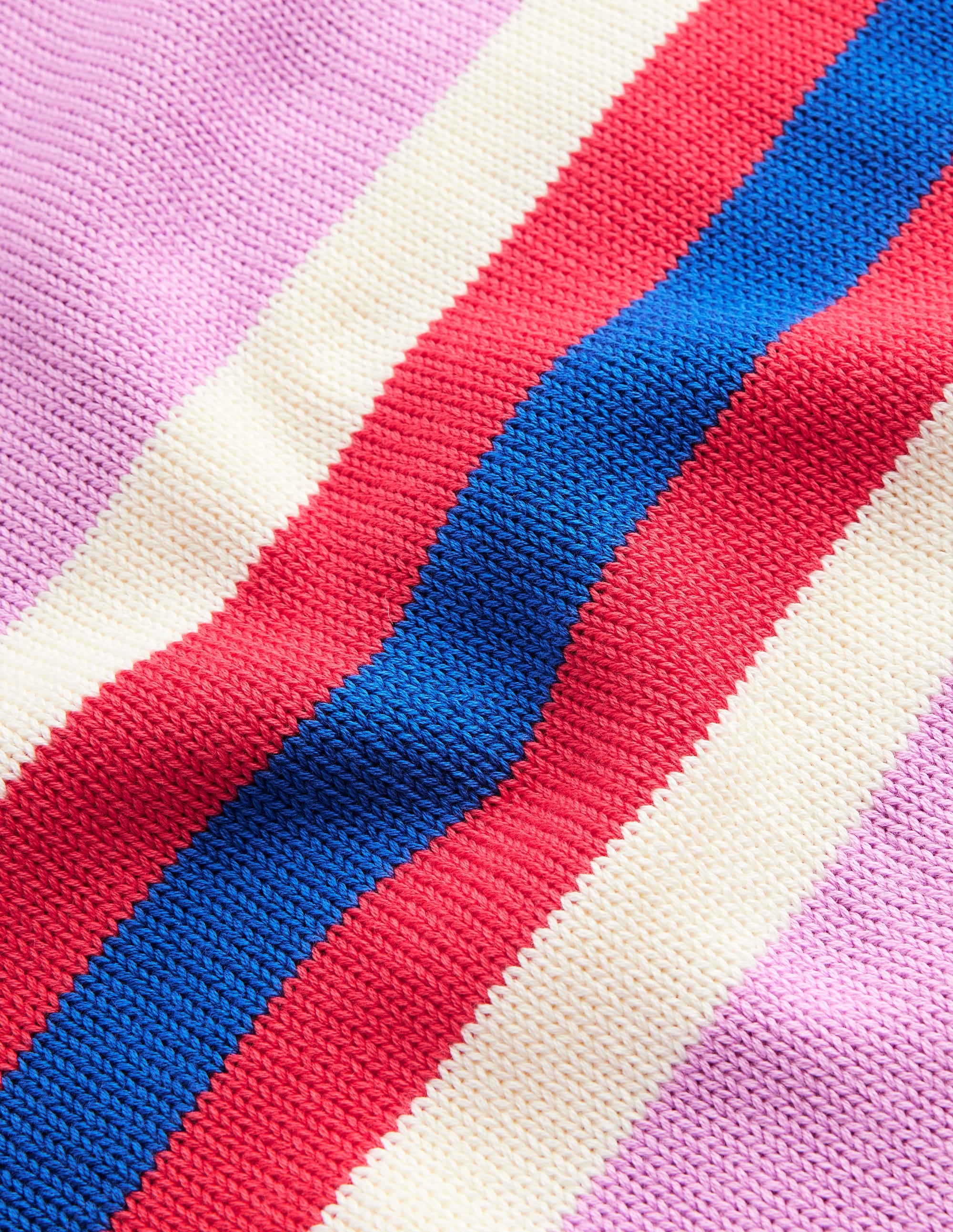 Stripe Knitted Jumper-Lilac, Warm Ivory, Red Stripe - Image 7