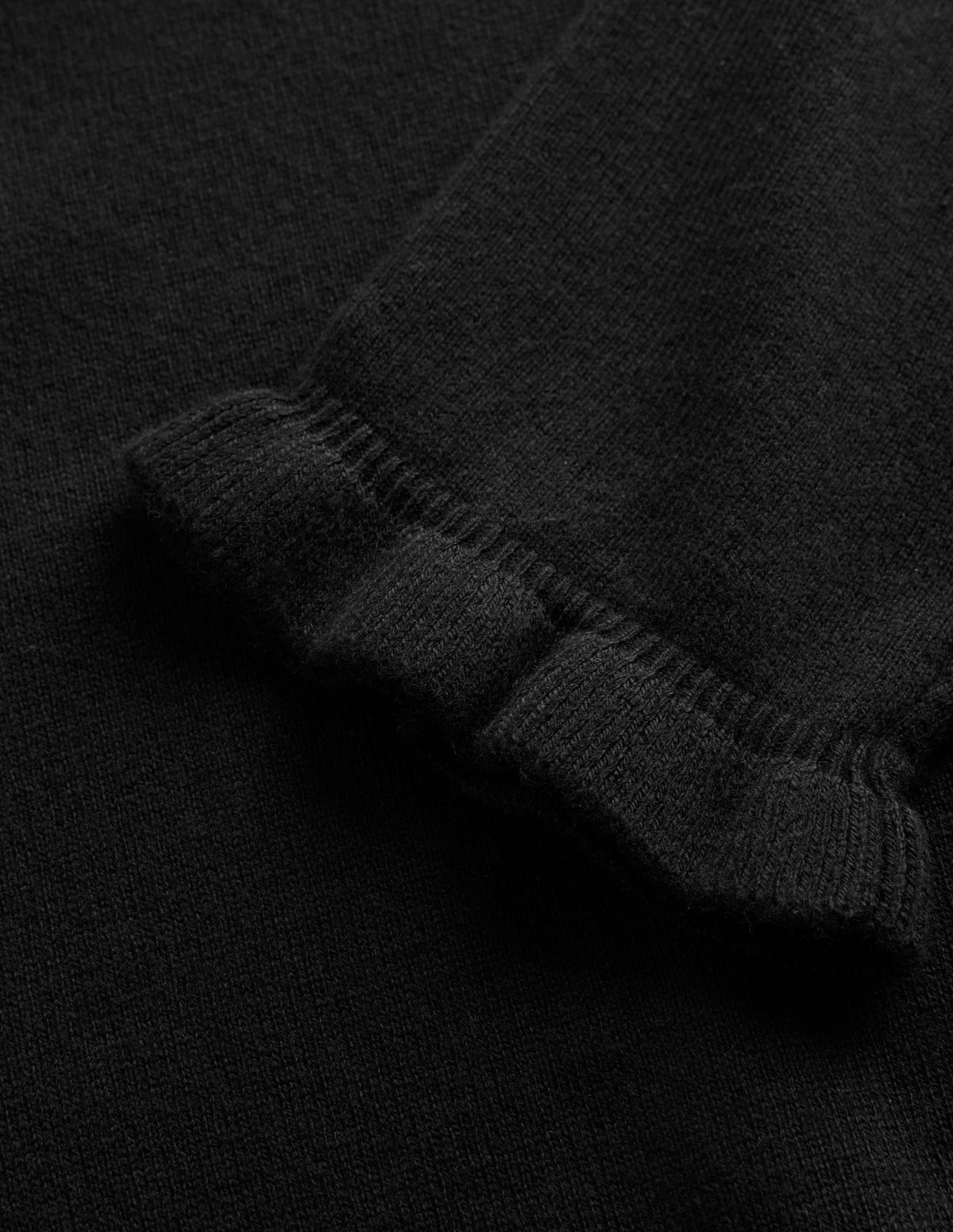 Cotton Merino Frill Jumper-Black - Image 6