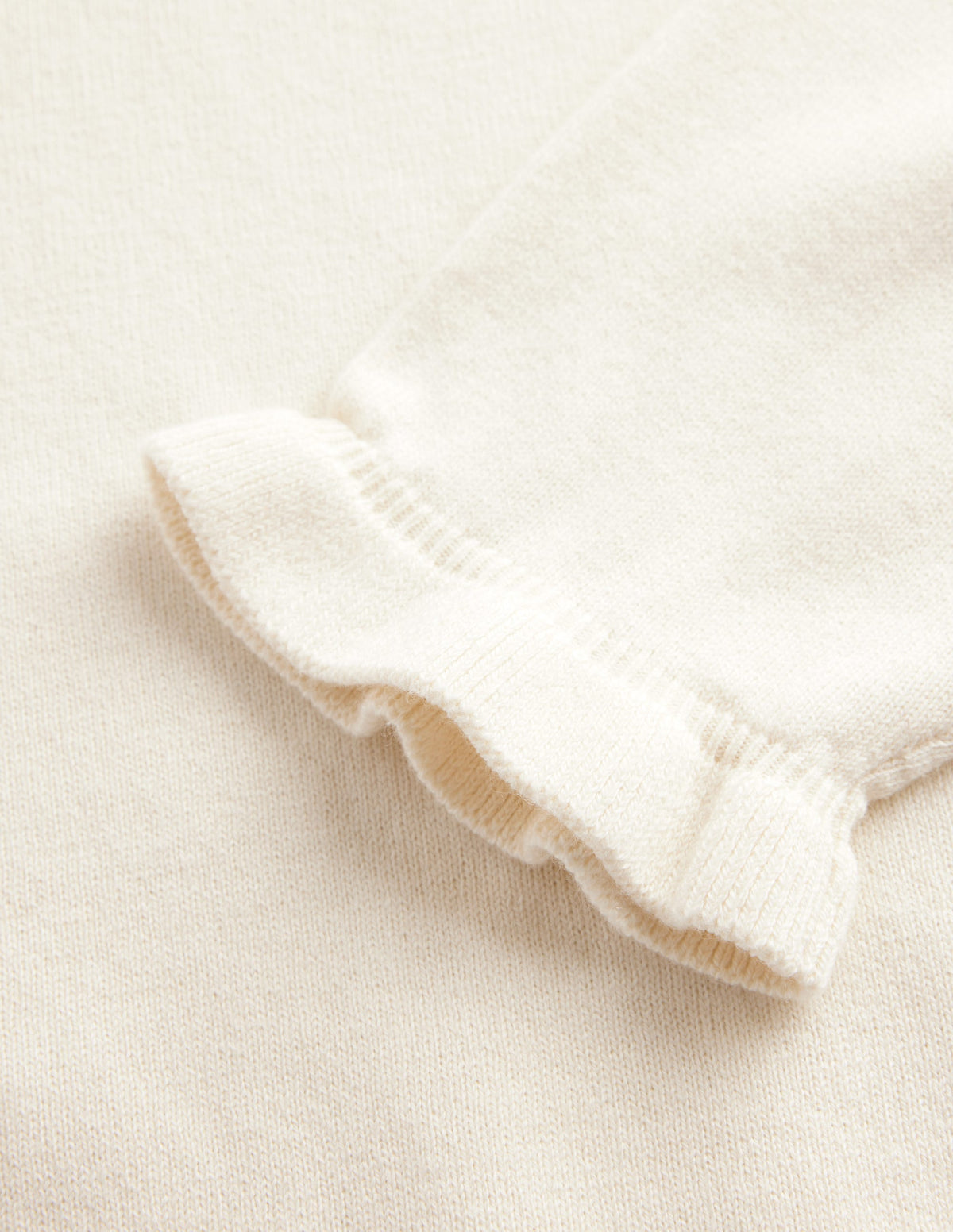 Cotton Merino Frill Jumper-Warm Ivory - Image 6