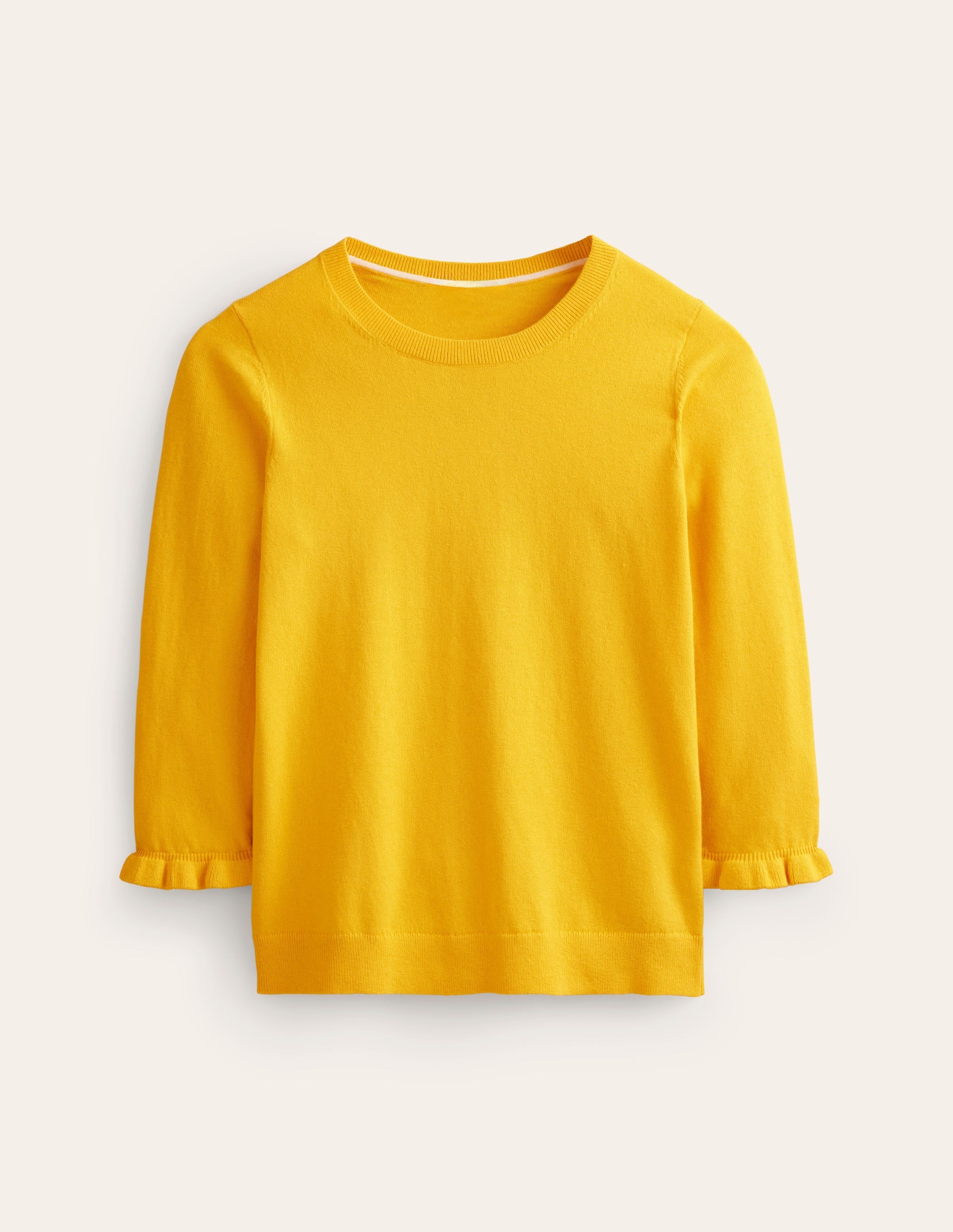 Cotton Merino Frill Jumper-Mimosa Yellow - Image 5