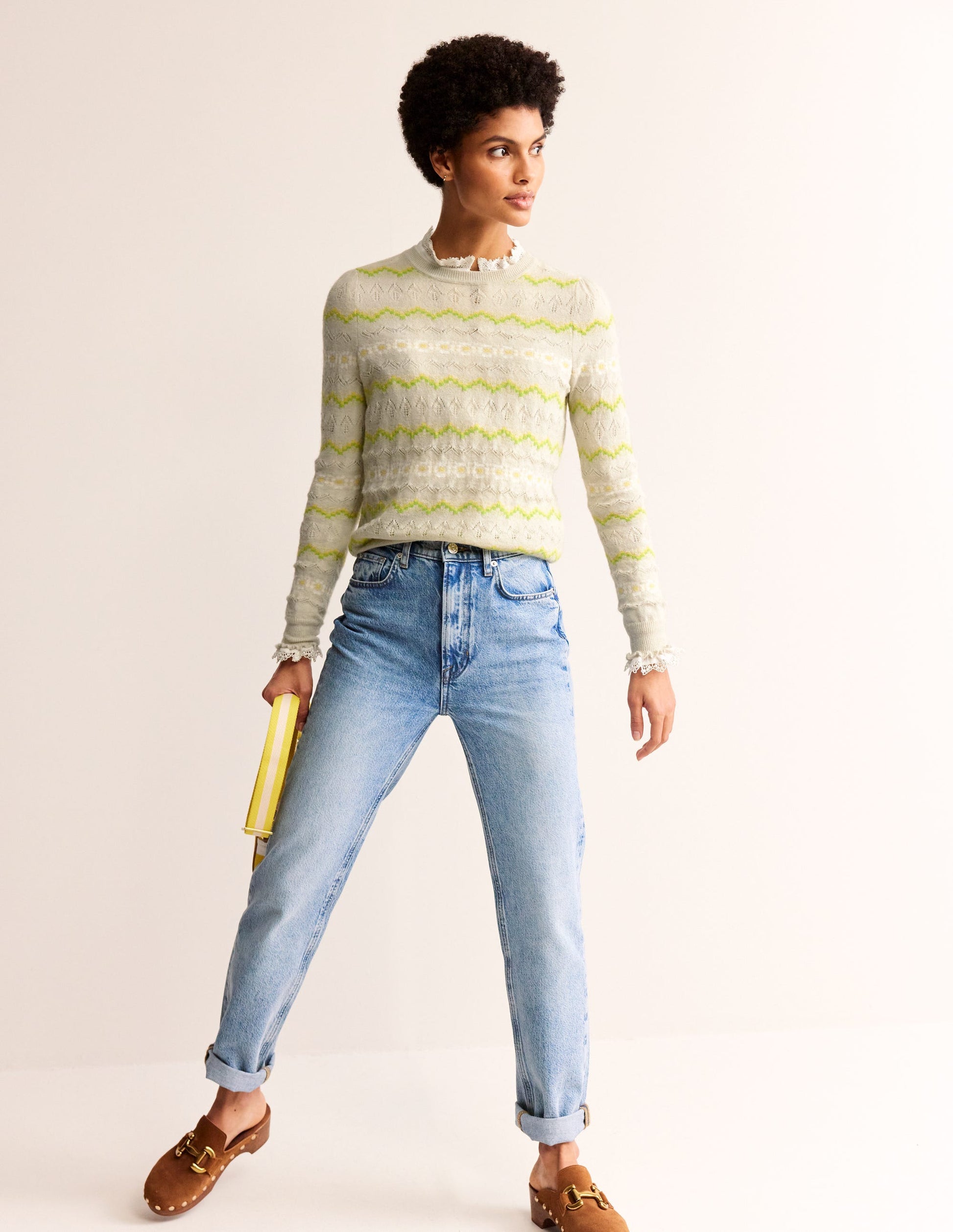 Fair Isle Fluffy Jumper-Oatmeal Melange-4