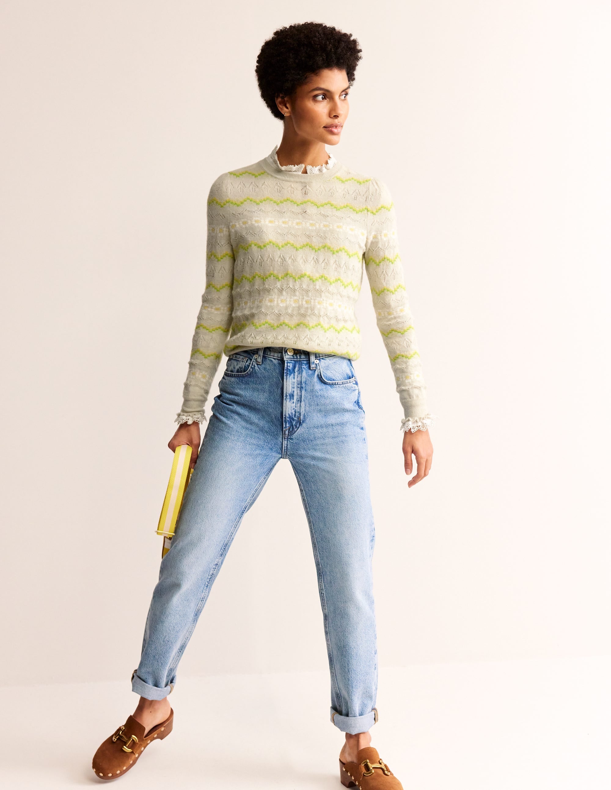 Fair Isle Fluffy Jumper-Oatmeal Melange - Image 4