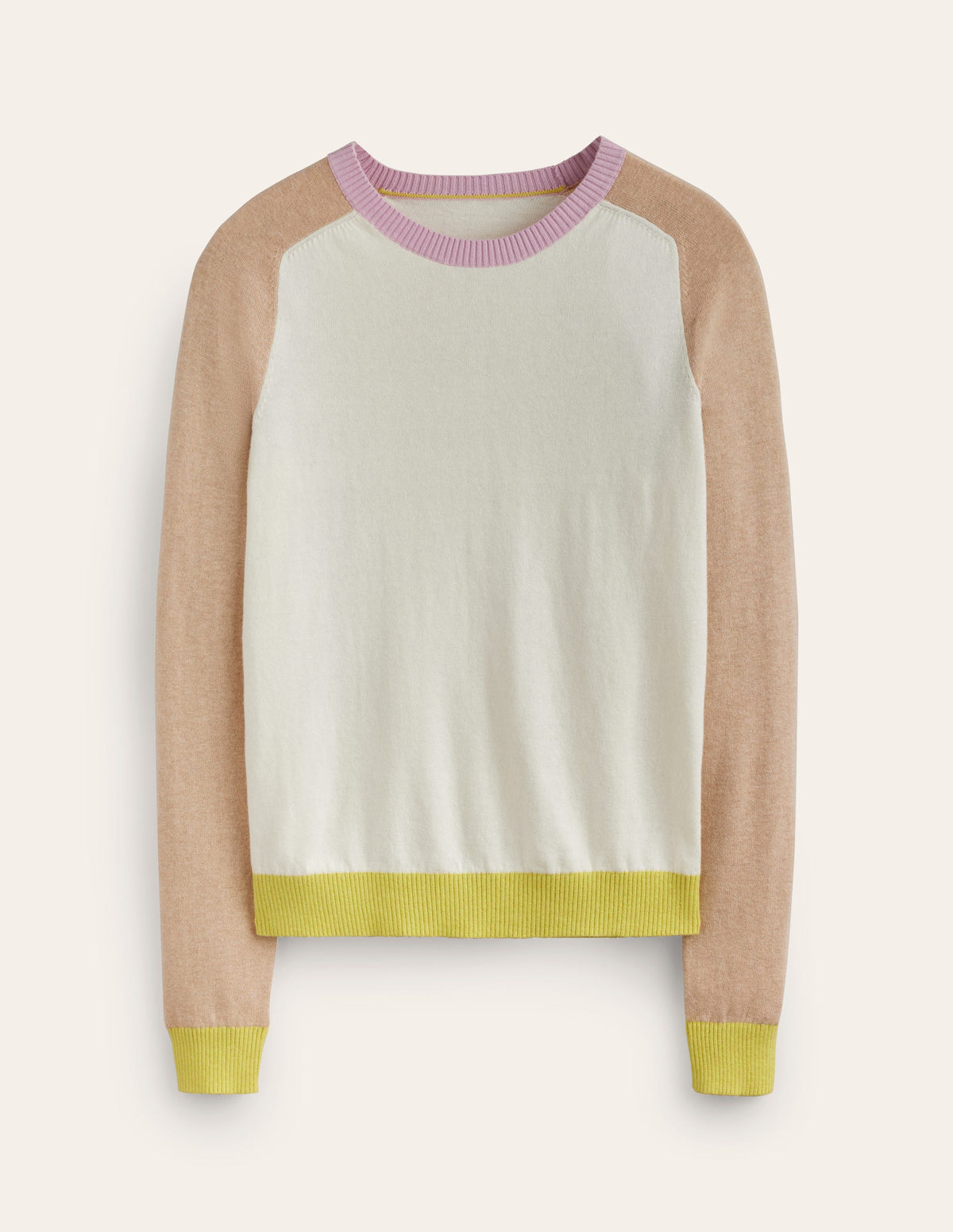 Meg Raglan Sleeve Jumper-Ivory, Chinchilla Colourblock-5