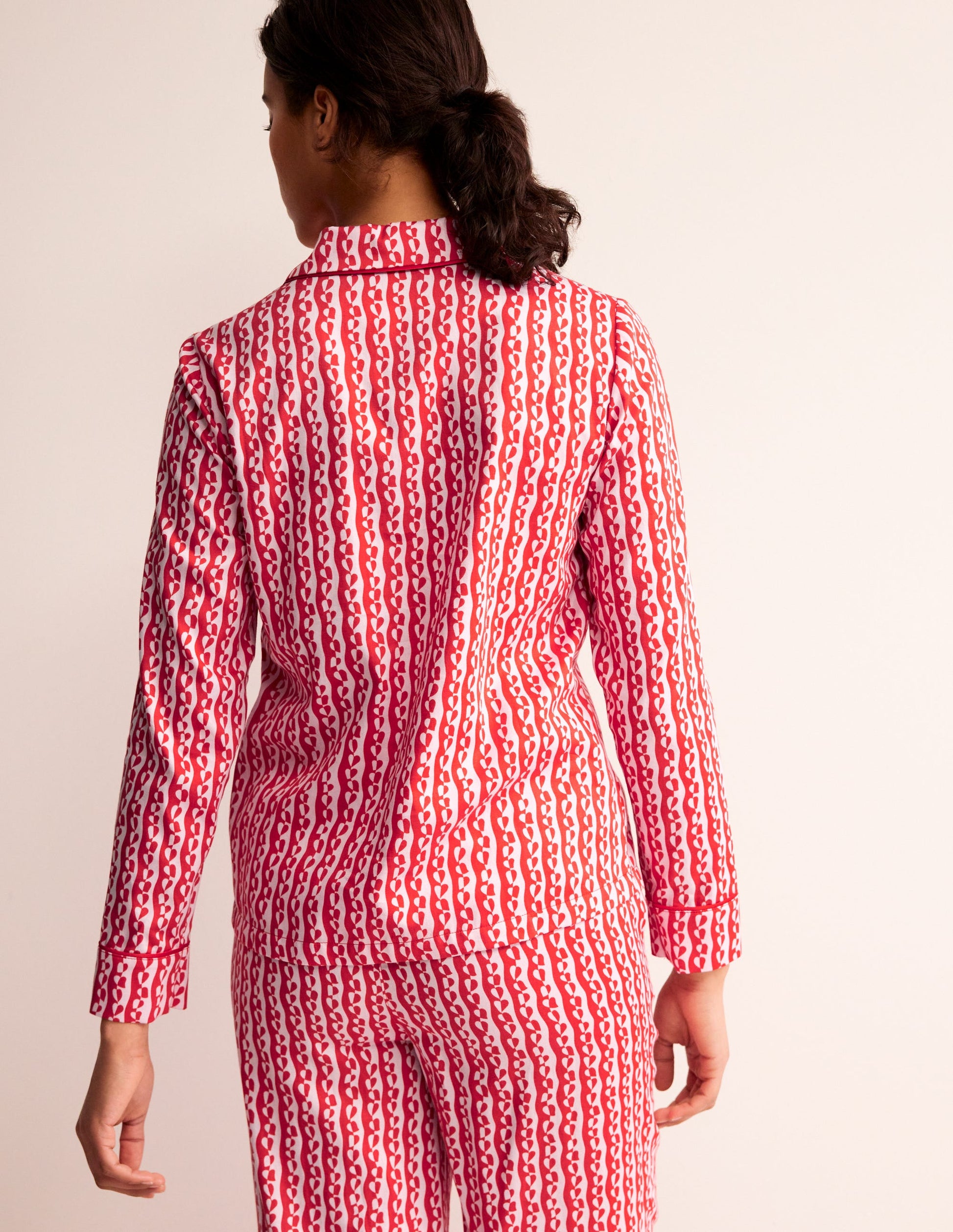Cotton Sateen Pyjama Shirt-Orchid Pink, Abstract Heart-3