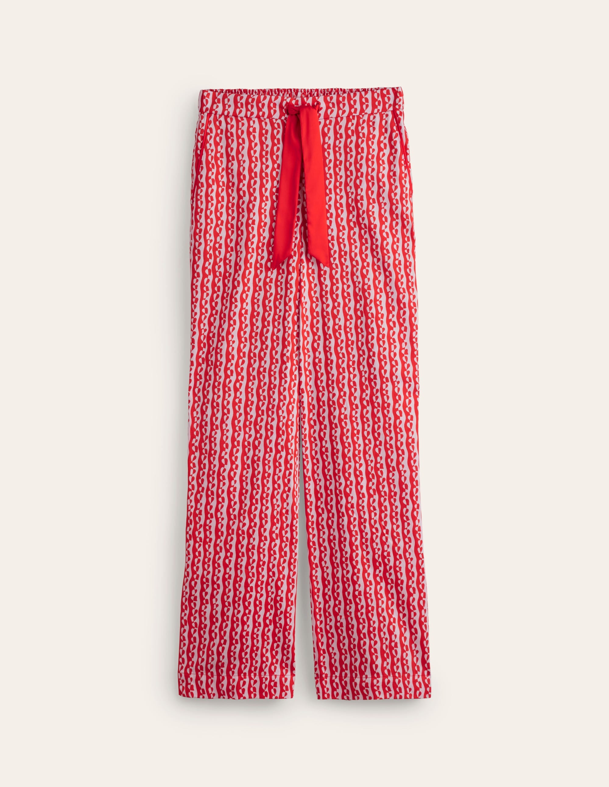 Cotton Sateen Pyjama Trousers-Orchid Pink, Abstract Heart - Image 5