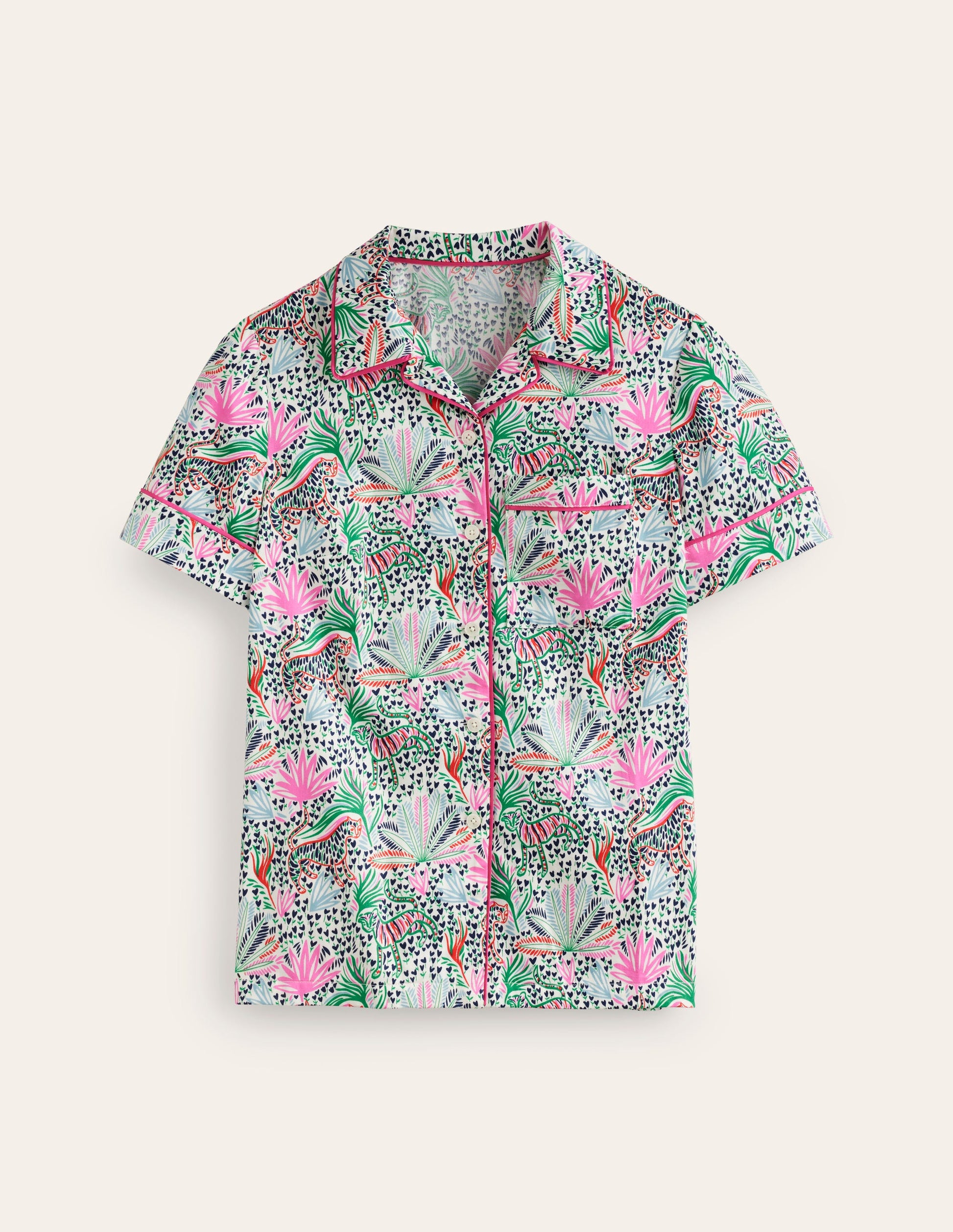 Short Sleeve Pyjama Top-Multi, Wilderness-5