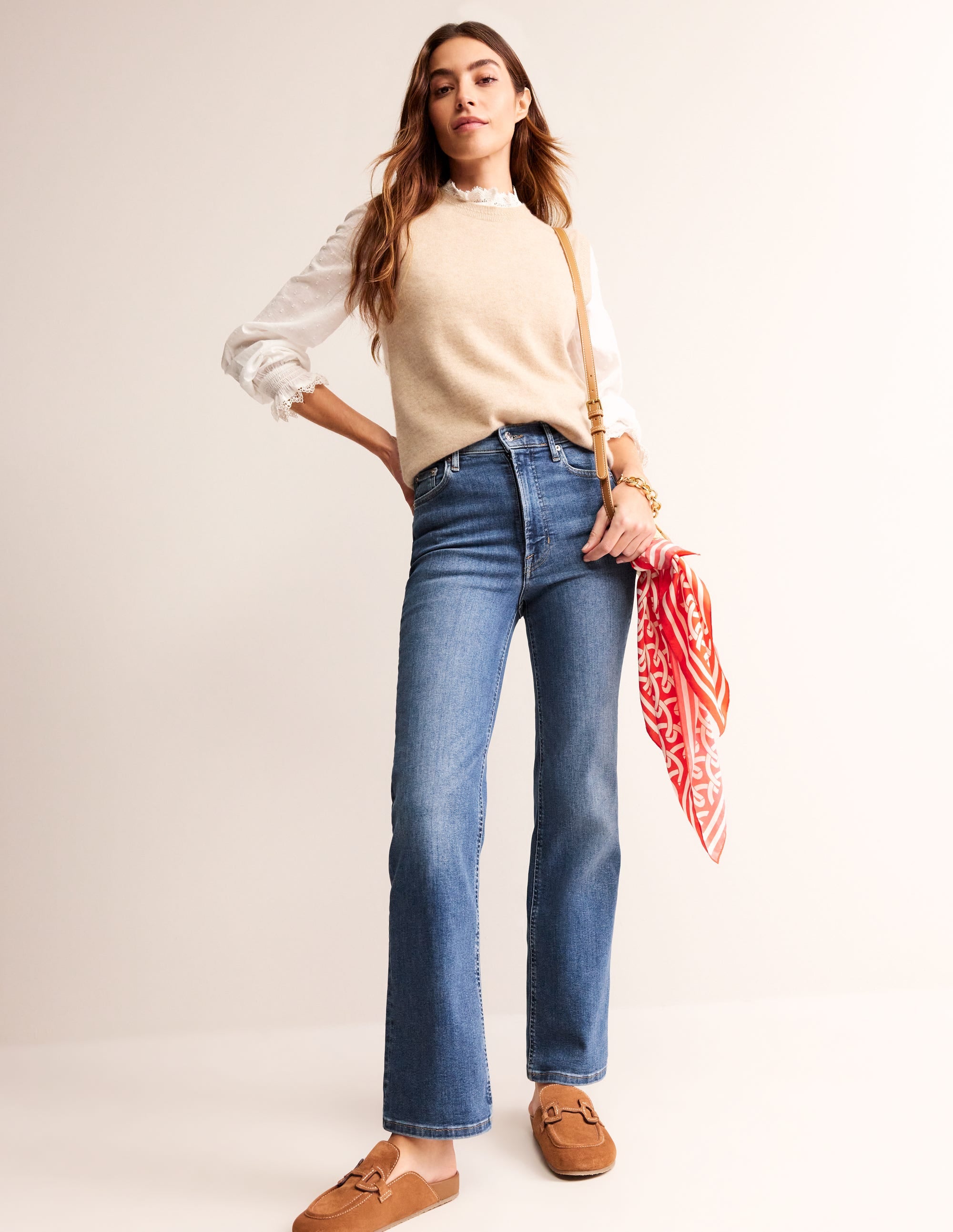High Rise True Straight Jeans-Mid Vintage - Image 1